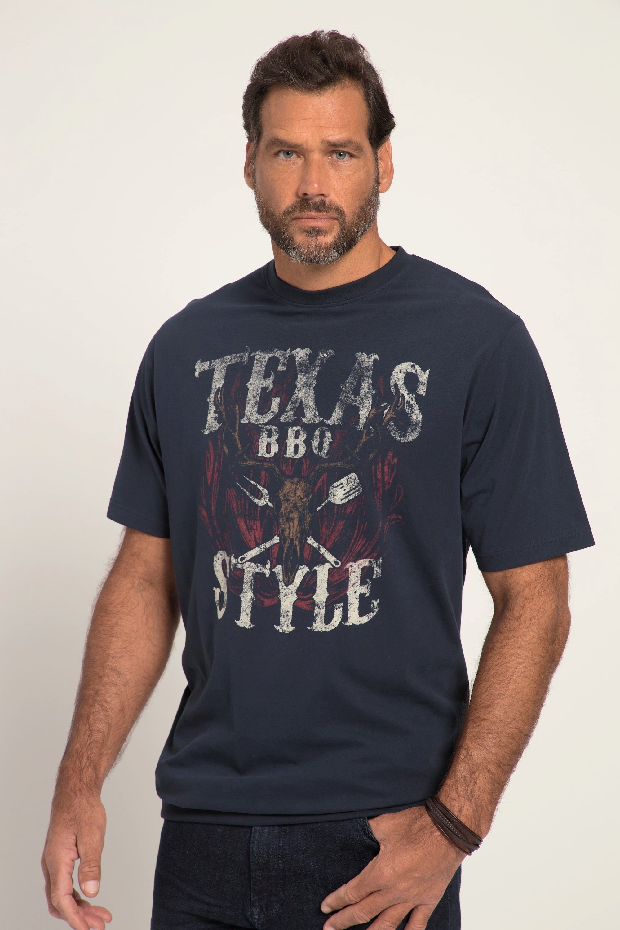 JP1880 T-Shirt T-Shirt Bauchfit Halbarm Texas Print bis 8XL | T-Shirts