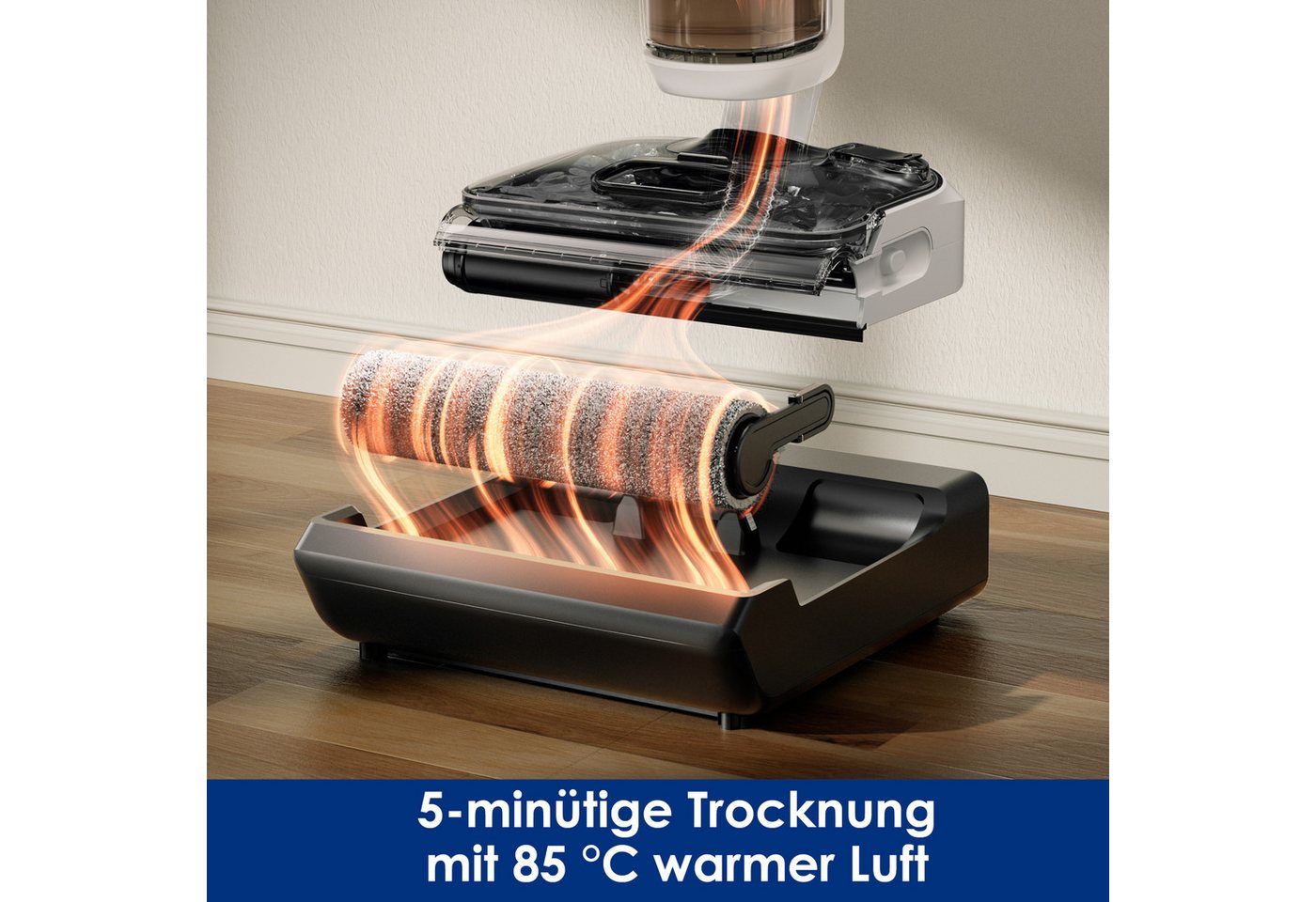 Tineco Nass-Trocken-Sauger FLOOR ONE S5 Max 22.000pa Saugleistung, 85° Grad Selbstreinigung, 210 W, beutellos, Anti Allergiker HEPA Filter, nur 13,5cm hoch