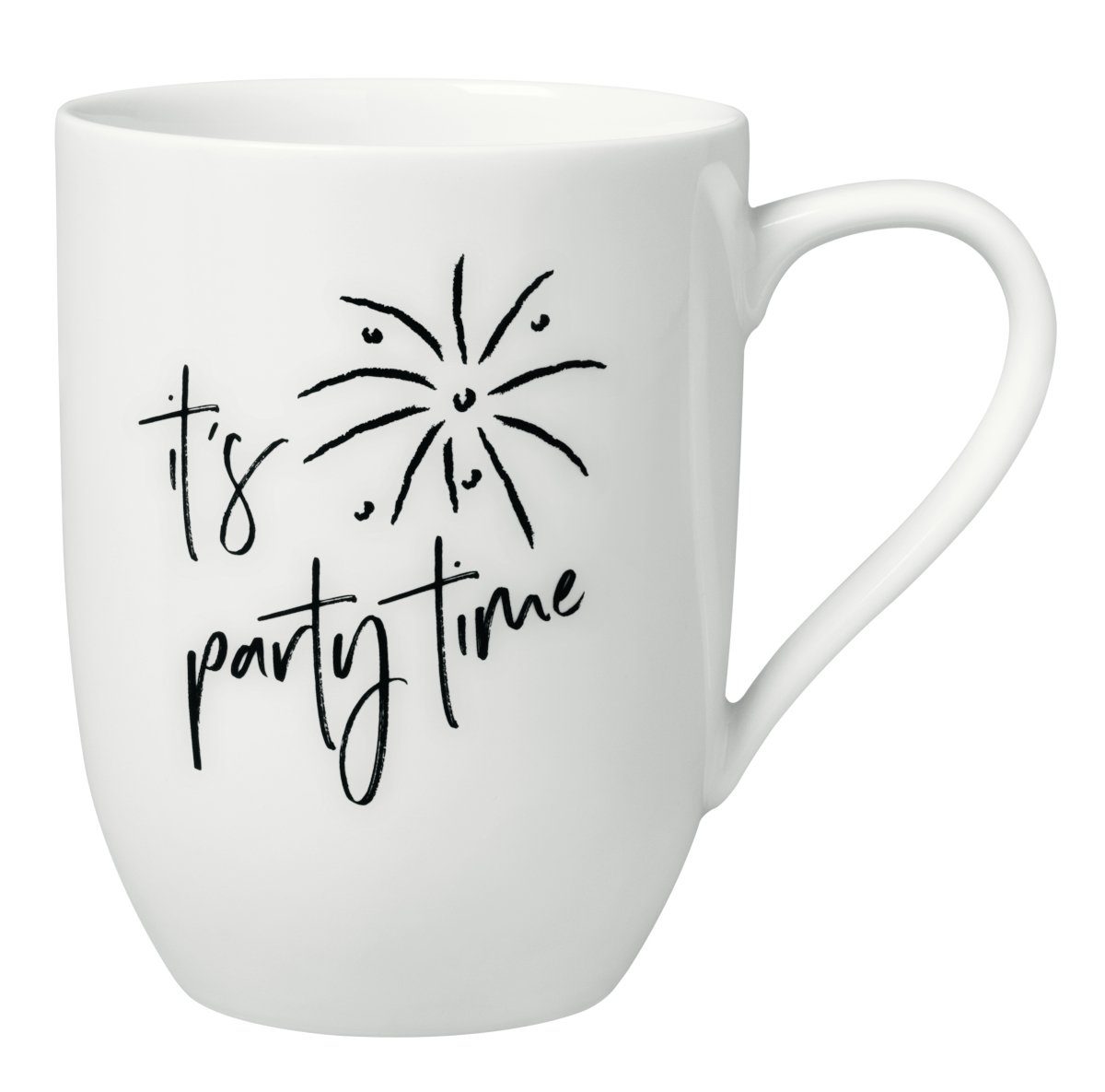 Villeroy & Boch Becher Statement Becher mit Henkel it ´s party time 280ml, Premium Porcelain