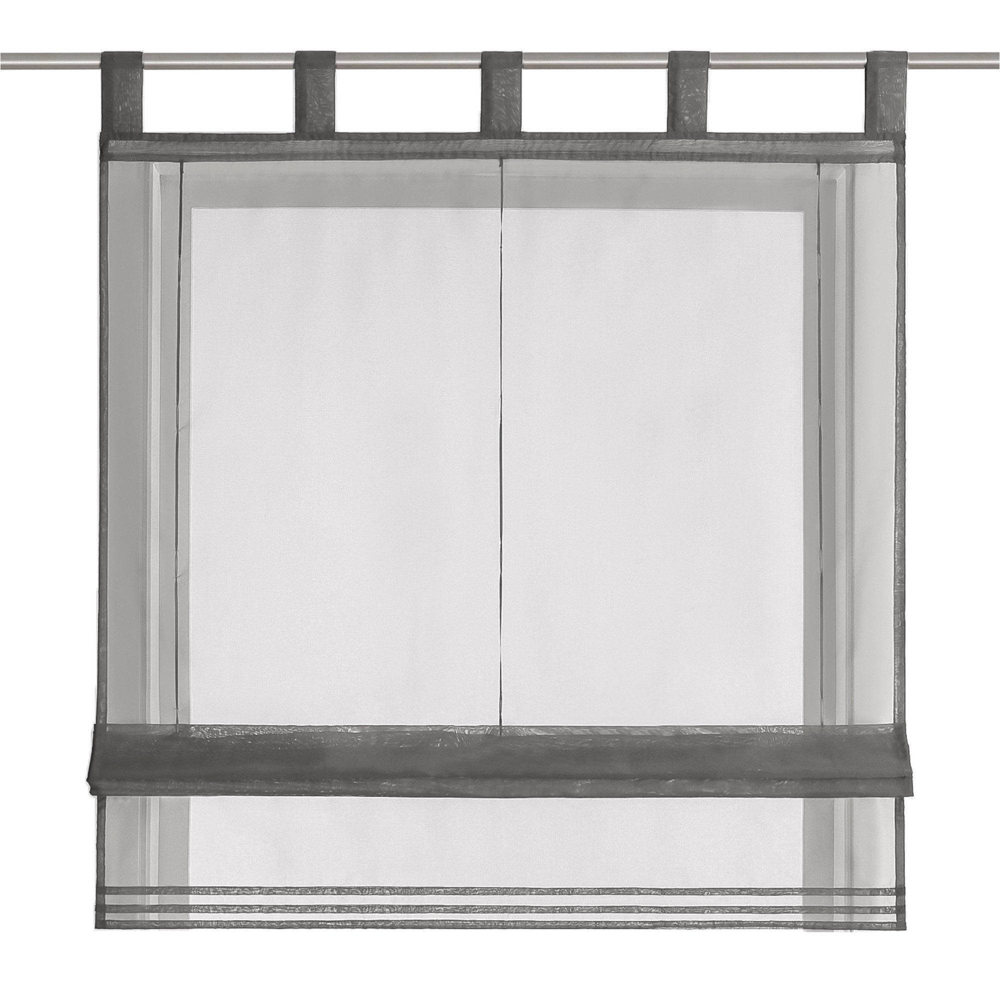 Joyswahl Raffrollo, mit Schlaufen, Küche Modern Voile Uni Schlaufenrollo günstig online kaufen