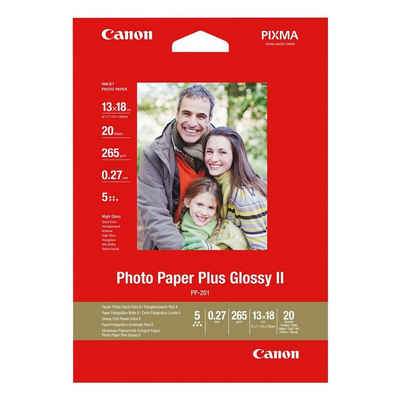 Canon Fotopapier Glossy Plus II, Format 13x18 cm, hochglänzend, 265 g/m², 20 Blatt