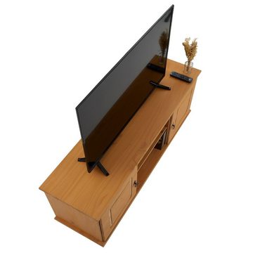 IDIMEX Lowboard BELFORT, TV Lowboard Kiefer 134 cm Fernsehtisch Schrank Bank Rack in gebeizt ge