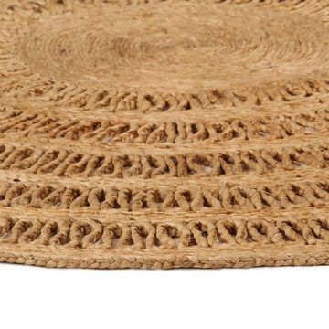 Teppich Jute Handgeflochten 150 cm Rund, furnicato, Runde