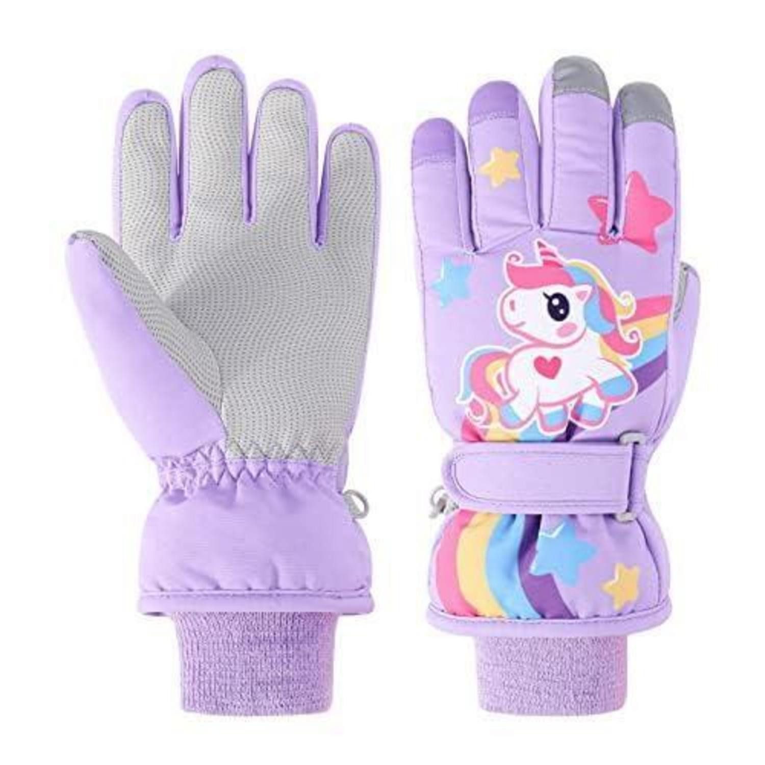 LuxusKollektion Skihandschuhe Kinder Skihandschuhe Einhorn Gr 3-5 violett (1-St)