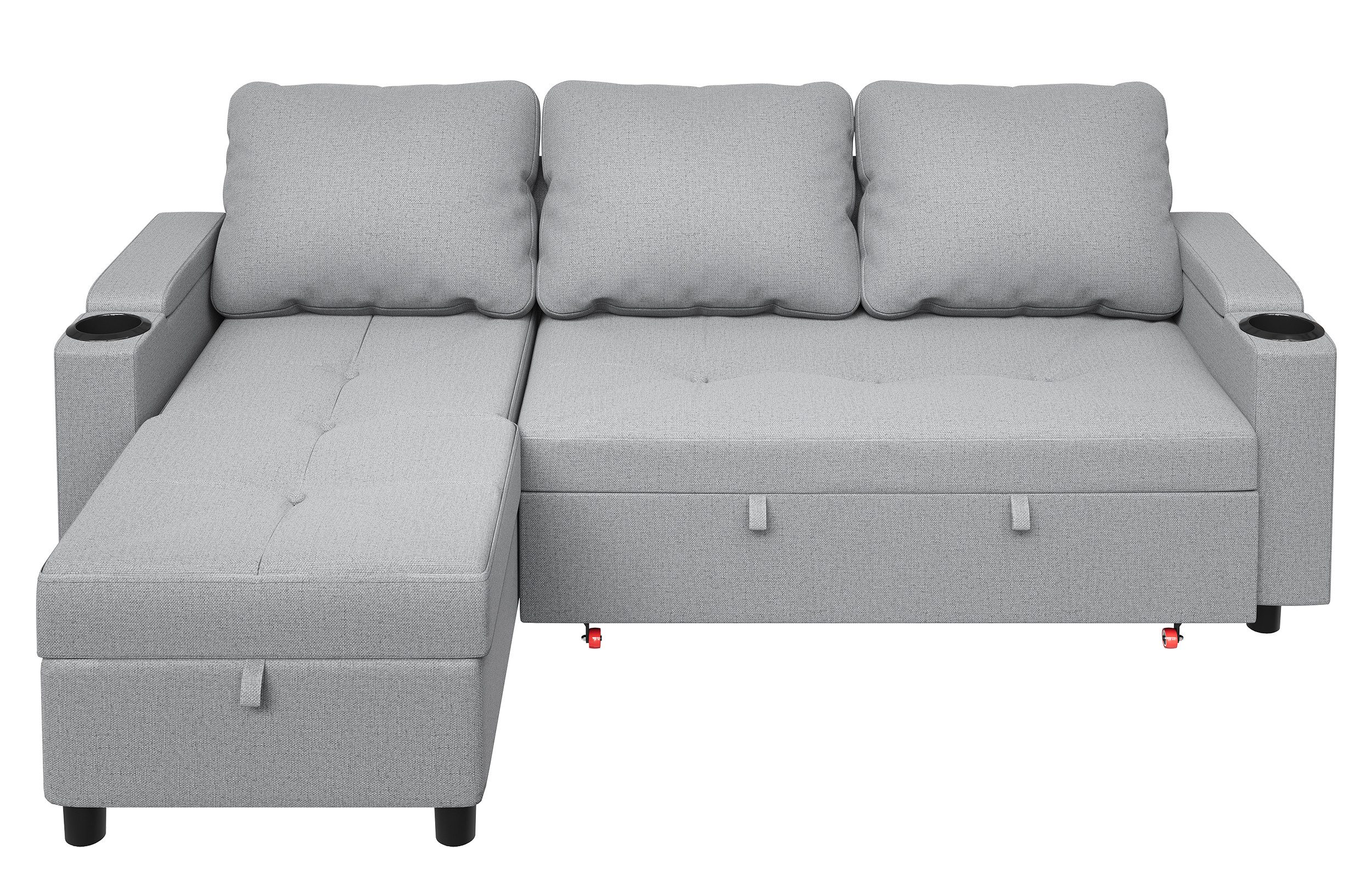 HOMALL Ecksofa Multifunktionaler Stauraum Ausziehbares L-förmiges günstig online kaufen