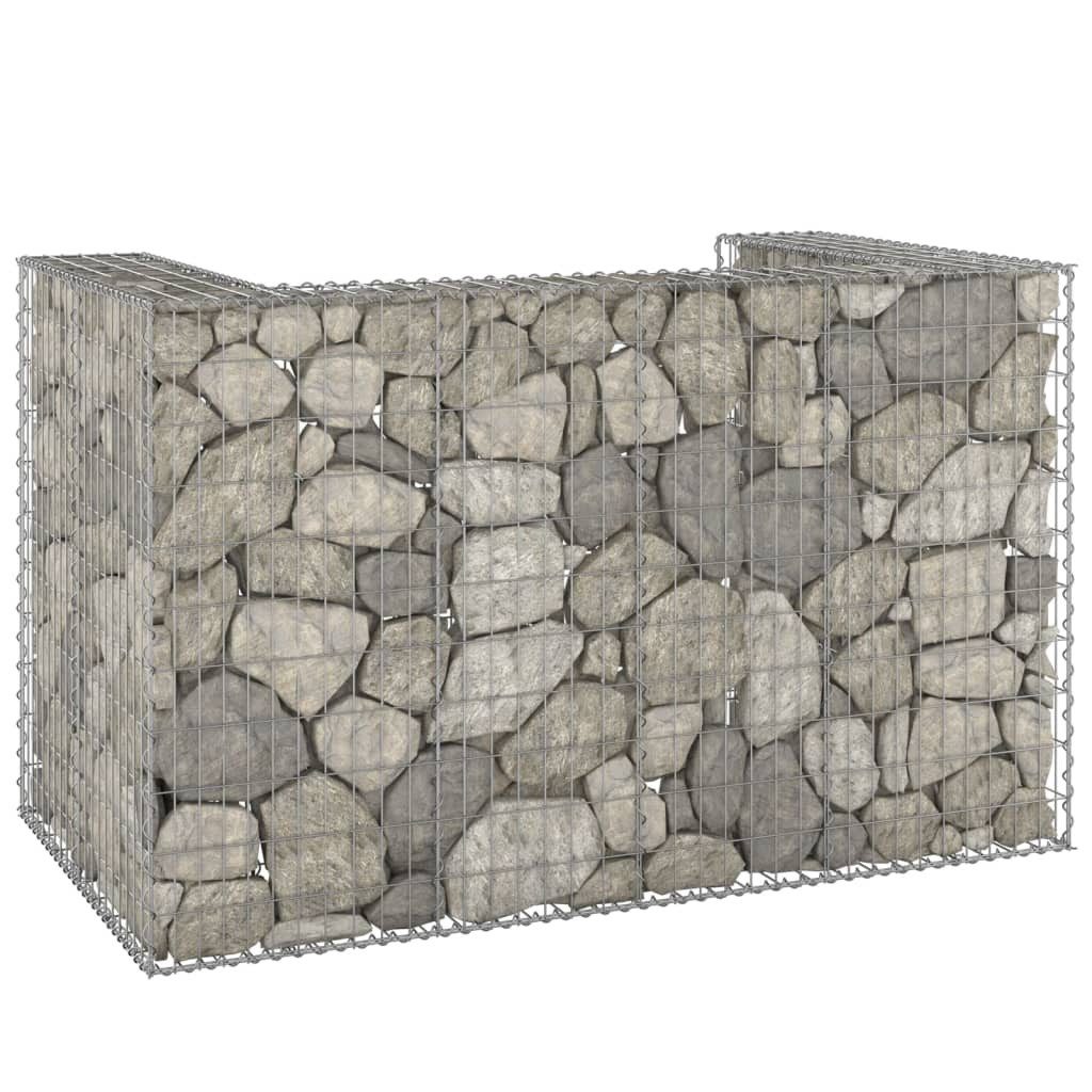 Thumbnail - vidaXL Mülltonnenbox, Gabionenwand für Mülltonnen Verzinkter Stahl 180x100x110 cm