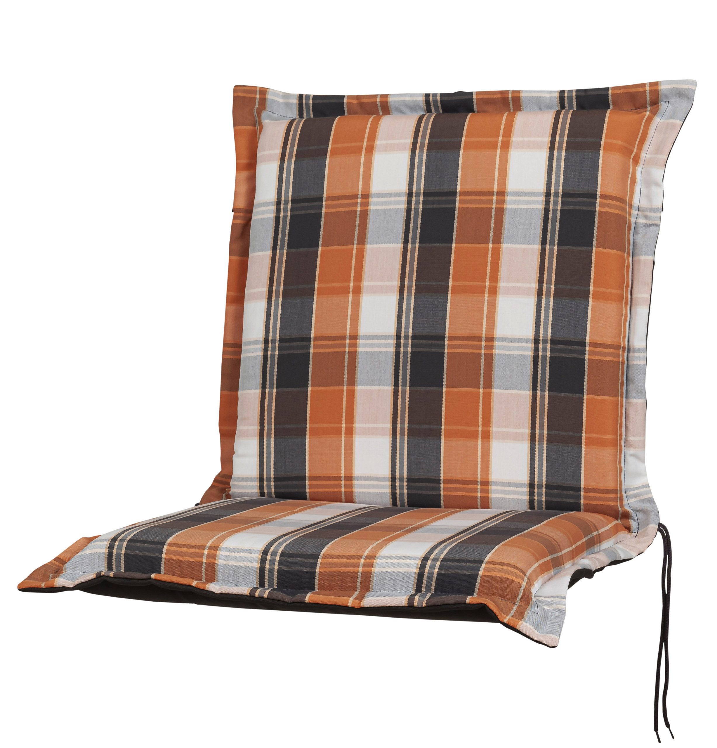 Sun Garden Sesselauflage Niederlehner Georgia 90823-450 orange-weiß-anthrazit kariert 98x53x8cm