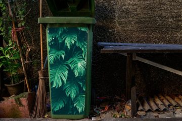MuchoWow Wandsticker Monstera - Blätter - Pflanzen - Dschungel - Natur (1 St), Mülleimer-aufkleber, Mülltonne, Sticker, Container, Abfalbehälter