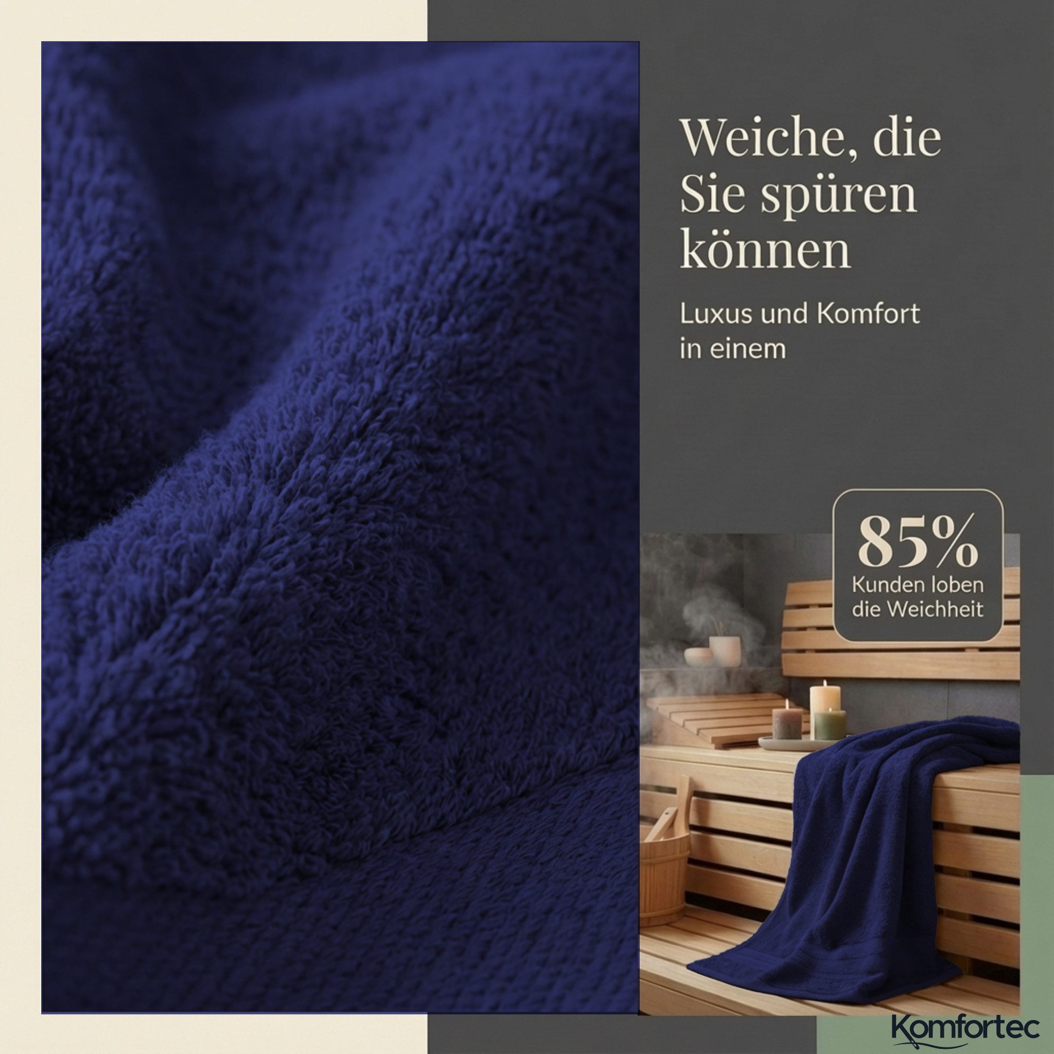 Komfortec Handtuch Set aus 100% Baumwolle, 4 Handtücher 50x100 cm und 4 Bad günstig online kaufen