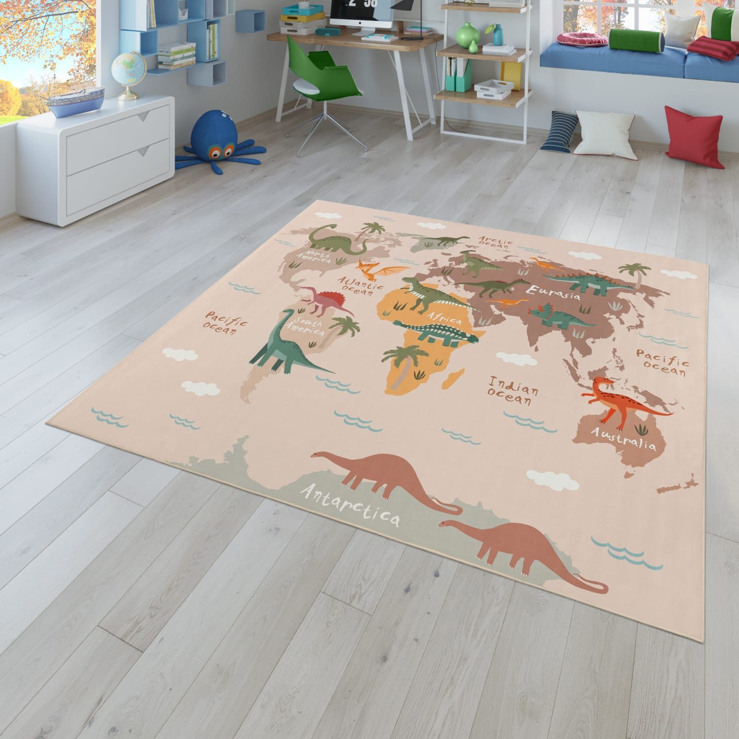 TT Home Teppich Kinderzimmer, Quadrat, Höhe: 4 mm, Kinderzimmerteppich Teppich Junge Mädchen Kinderteppich Rutschfest Din