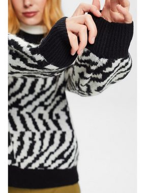 Esprit Collection Rundhalspullover Pullover mit abstraktem Jacquard-Design