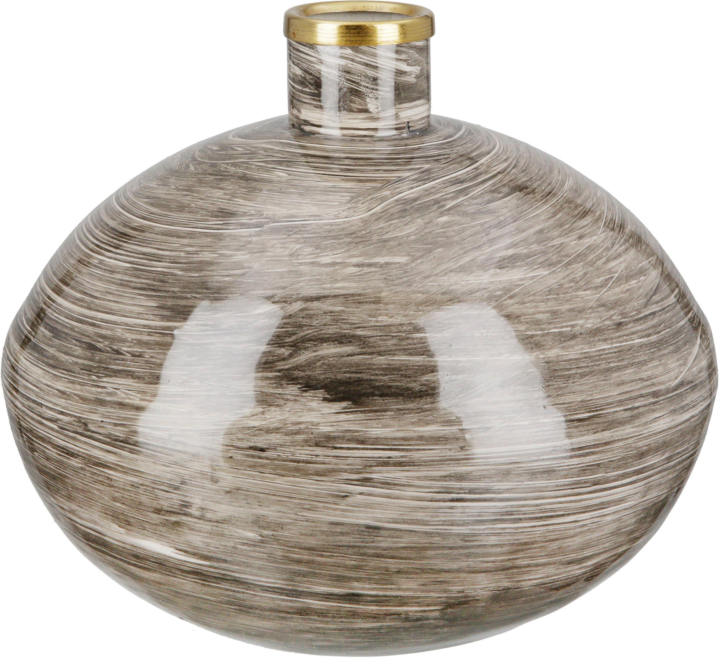 bauchig (1 Metall, Tischvase St), Vase GILDE aus Stripes