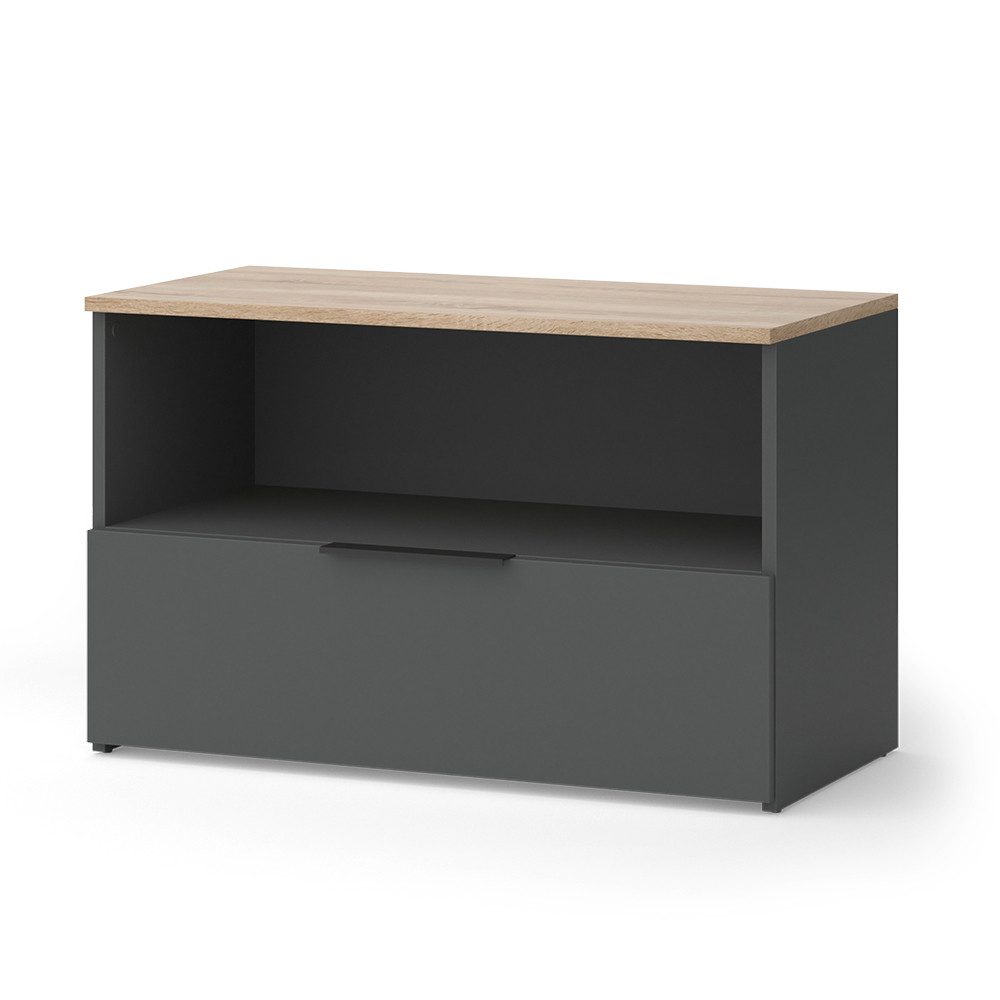 Vicco Kommode Wido, Anthrazit/Sonoma, 80 x 50 cm mit 1 geschlossenem Fach (1 St)
