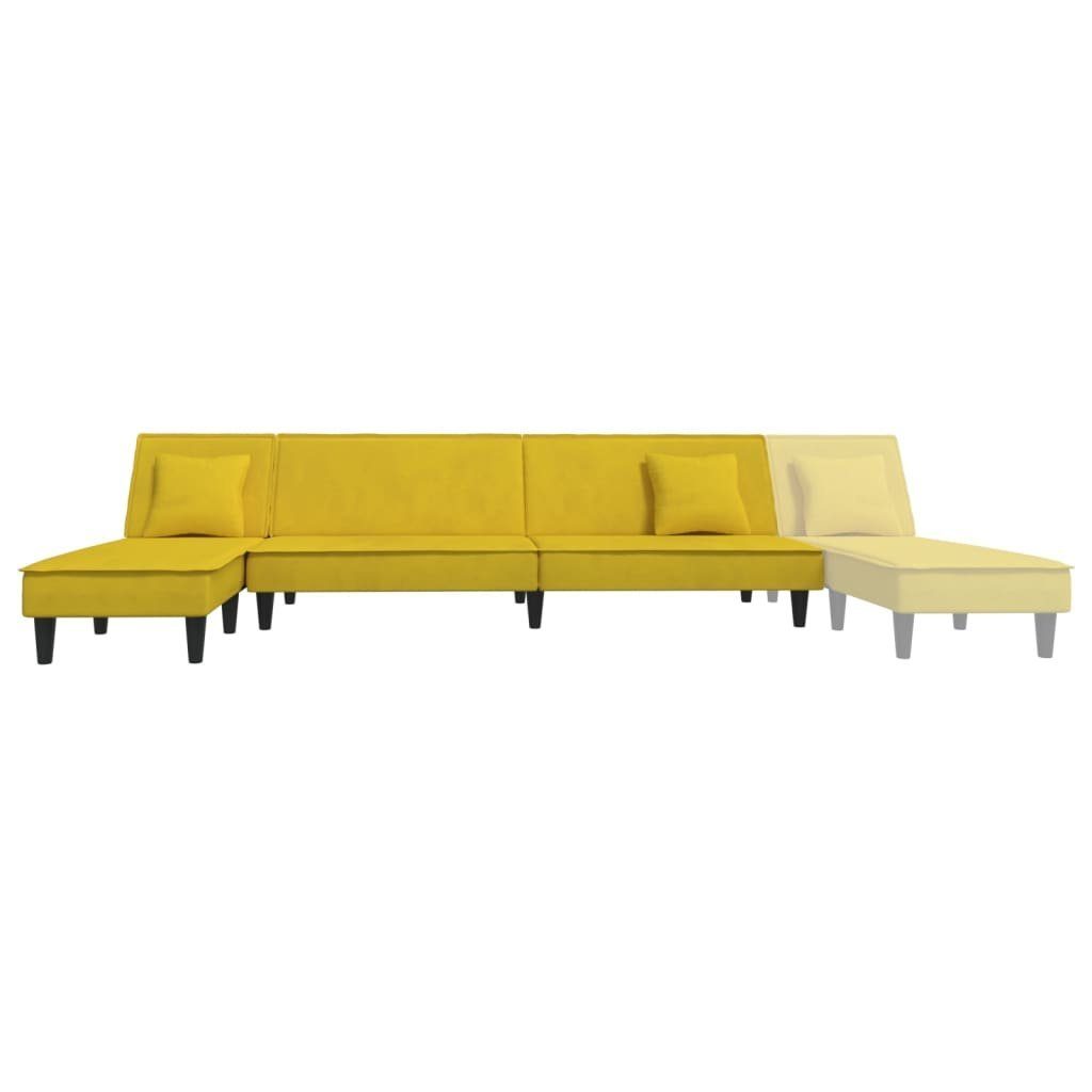 Sofa Gelb cm vidaXL 255x140x70 in Schlafsofa L-Form Samt