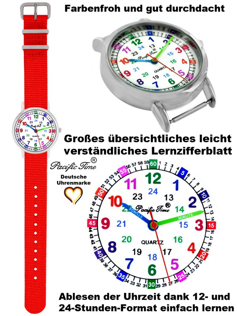 Pacific Time Quarzuhr Kinder Armbanduhr Lernuhr Wechselarmband, Mix und Match Design - Gratis Versand – Bild 3 von 5