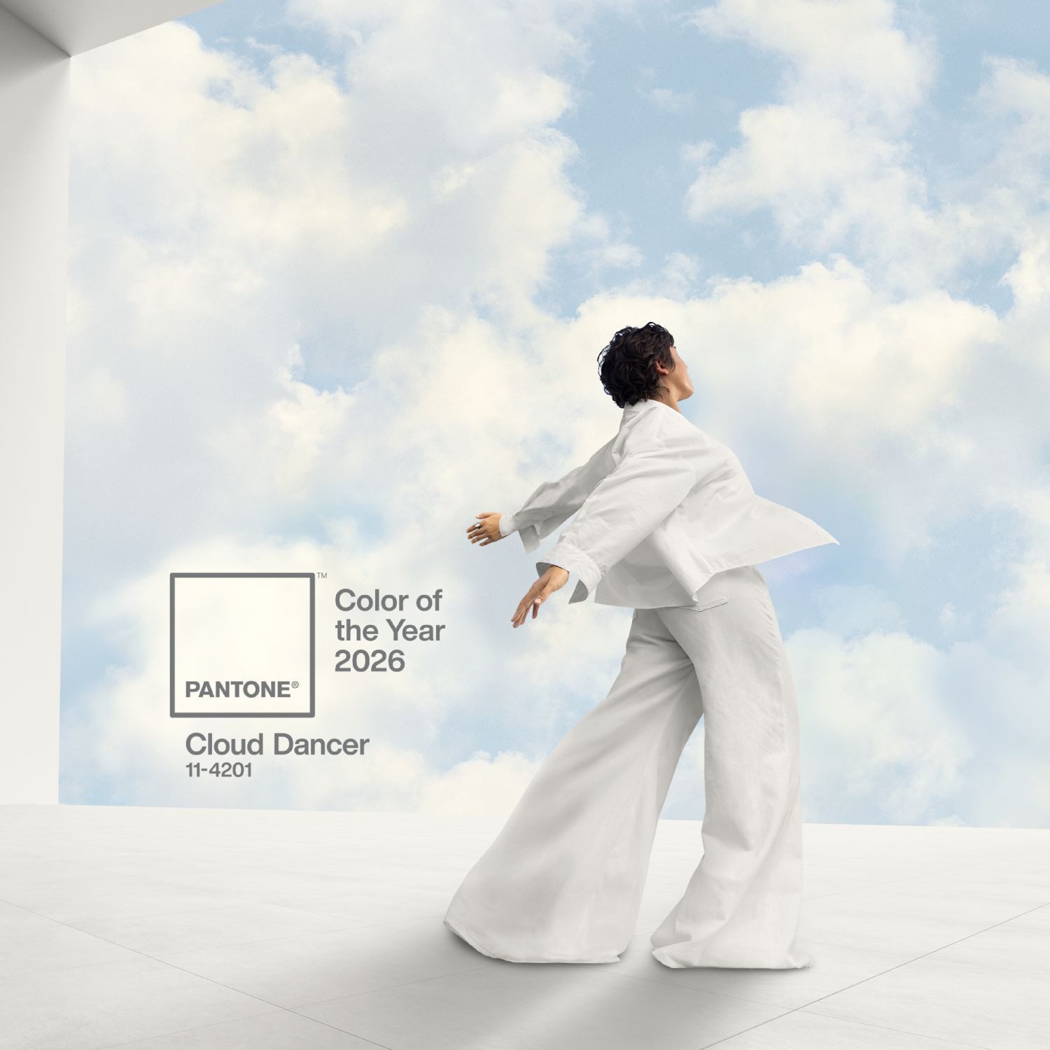 Pantone Universe Becher COY 2026 Cloud Dancer 11-4201, 1-tlg., Porzellan