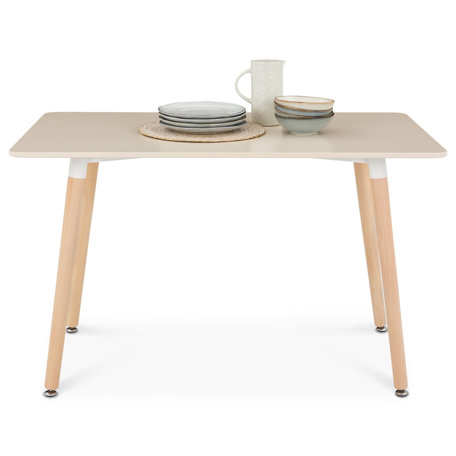IDIMEX Esstisch SHANNON, Esszimmertisch 120x70 cm mit MDF-Platte und Buchenholzbeinen Cremeweiß