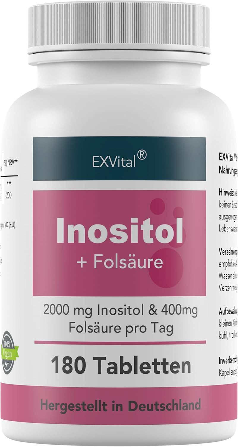 Inositol Tabletten, hochdosiert mit Folsäure Tabletten