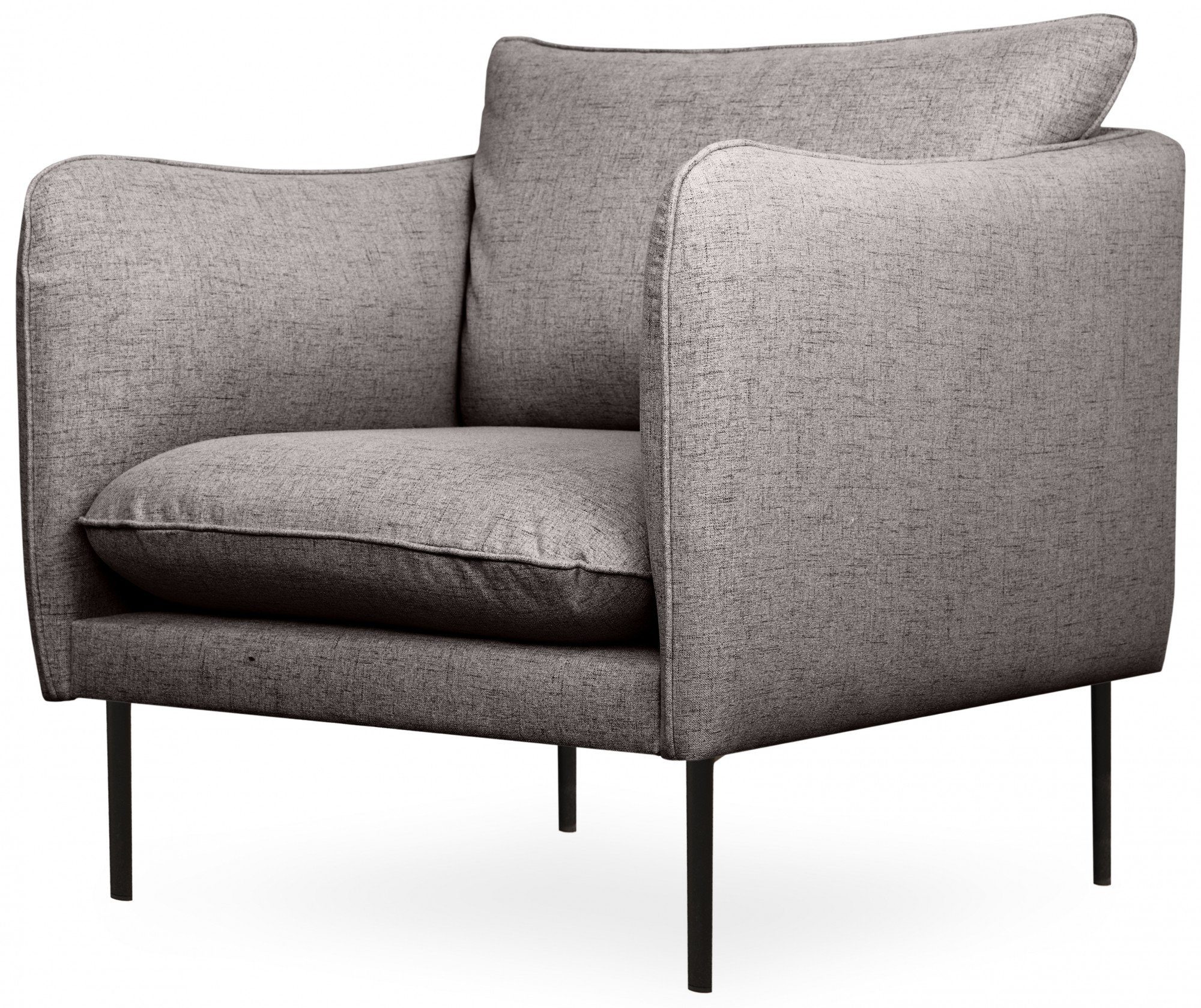 minimalistisches Skalle, schlanken Metallfüßen andas Design Sessel auf