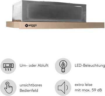 wiggo Flachschirmhaube WE-E632ER Unterbauhaube 60 cm - creme, für Abluft oder Umluft Dunstabzug 300m³/h mit LED-Beleuchtung