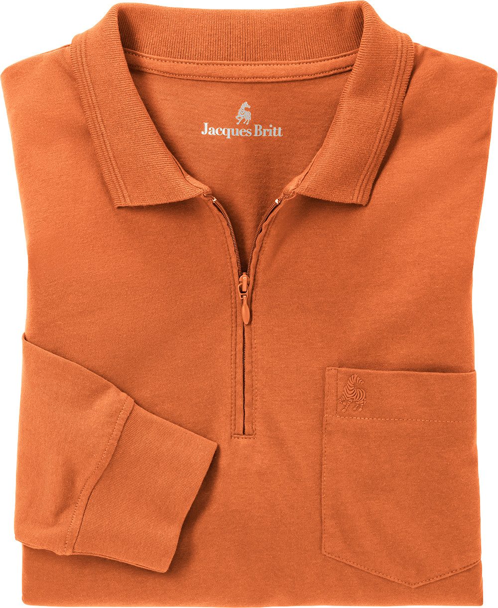Jacques Britt Langarm-Poloshirt Superweich mit hohem Baumwoll-Anteil