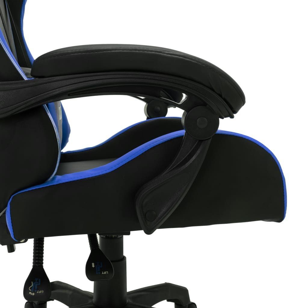 vidaXL LED-Leuchten Bürostuhl Bürostuhl mit und RGB Kunstlede Gaming-Stuhl Blau Schwarz