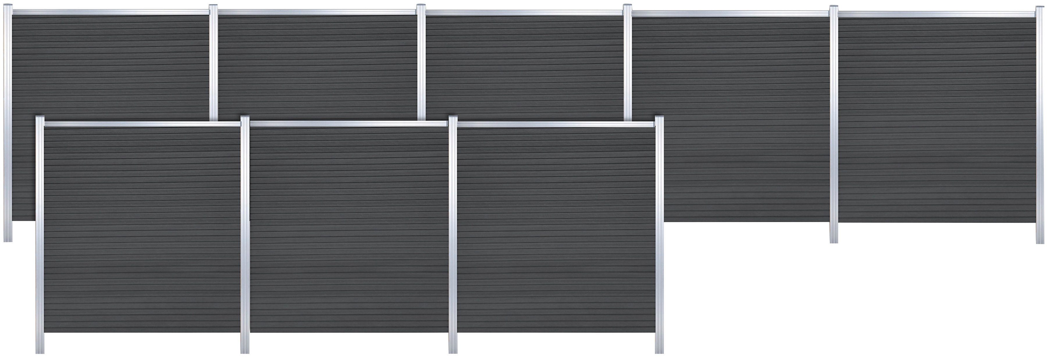 Tetzner & Jentzsch Sichtschutzelement WARREN 6, (Set), pflegeleicht, coextrudierte Oberfläche, Design-Oberfläche