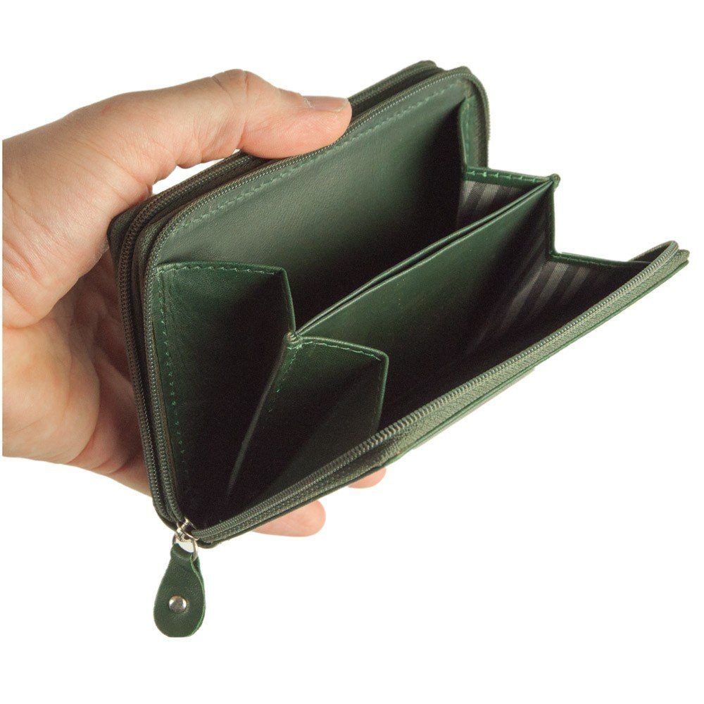 BRANCO Geldbörse Große Damen-Geldbörse / Portemonnaie, Leder, Jäger-Grün, B günstig online kaufen