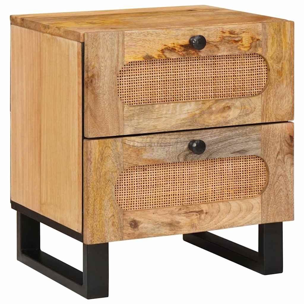vidaXL Nachttisch Nachttisch 2 stk. Natur 40 x 33 x 46 cm Massivholz (2-St)