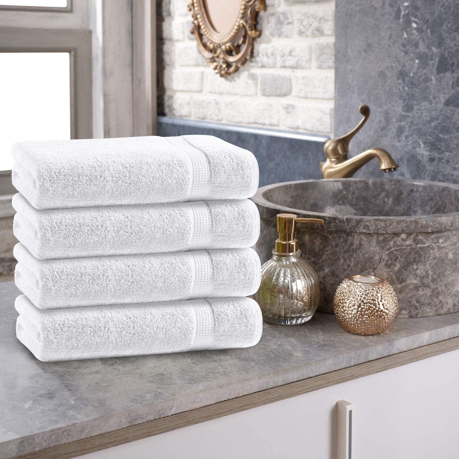 TRENDBUY24 Handtuch Set Handtücher Duschtücher Gästetücher Baumwolle Frottee Premium 4er Set, 100% Baumwolle (4-St), Duschtuch – Bild 3 von 4