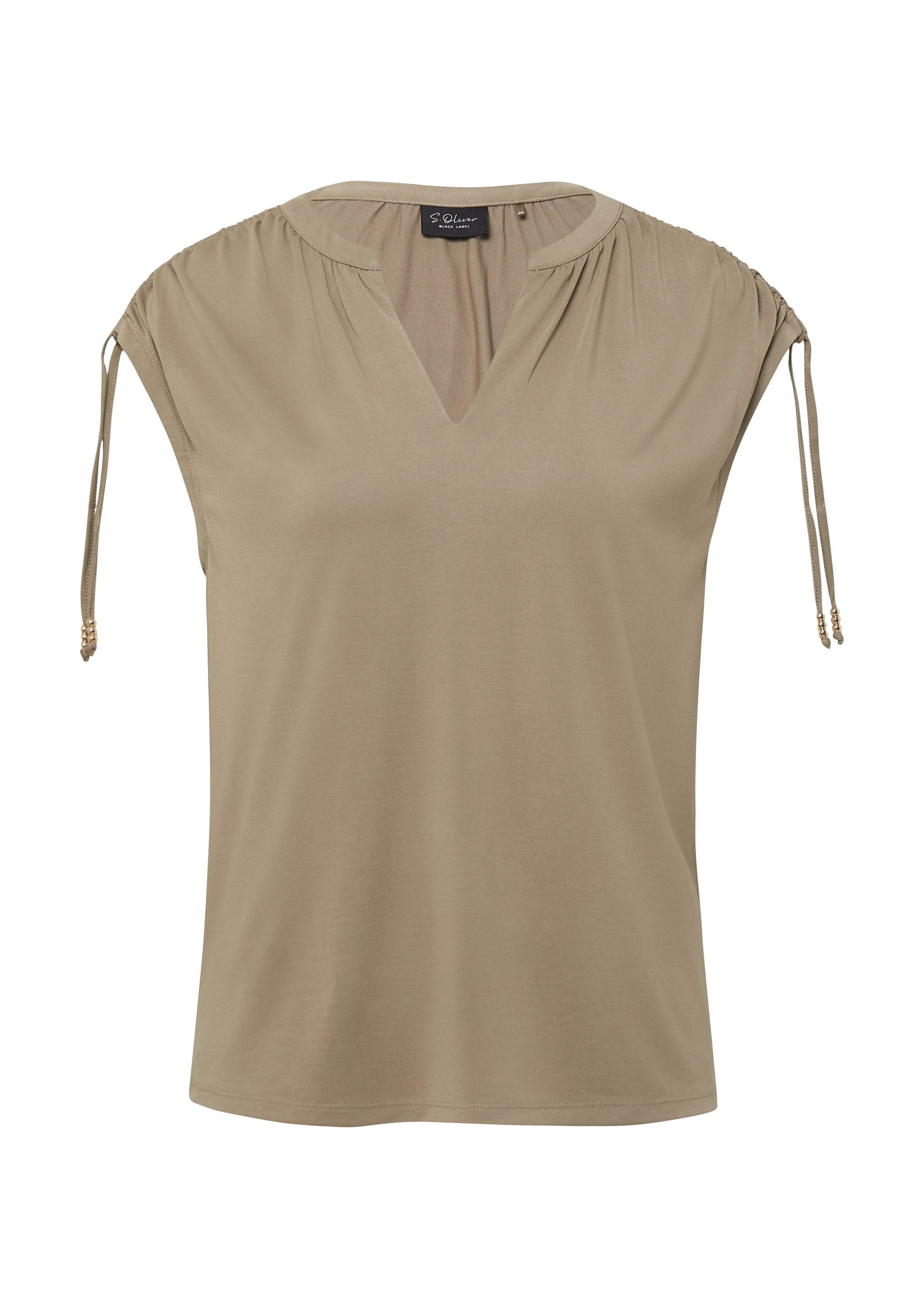 s.Oliver Kurzarmshirt T-Shirt T-Shirt im Relaxed Fit mit Schulterraffung günstig online kaufen