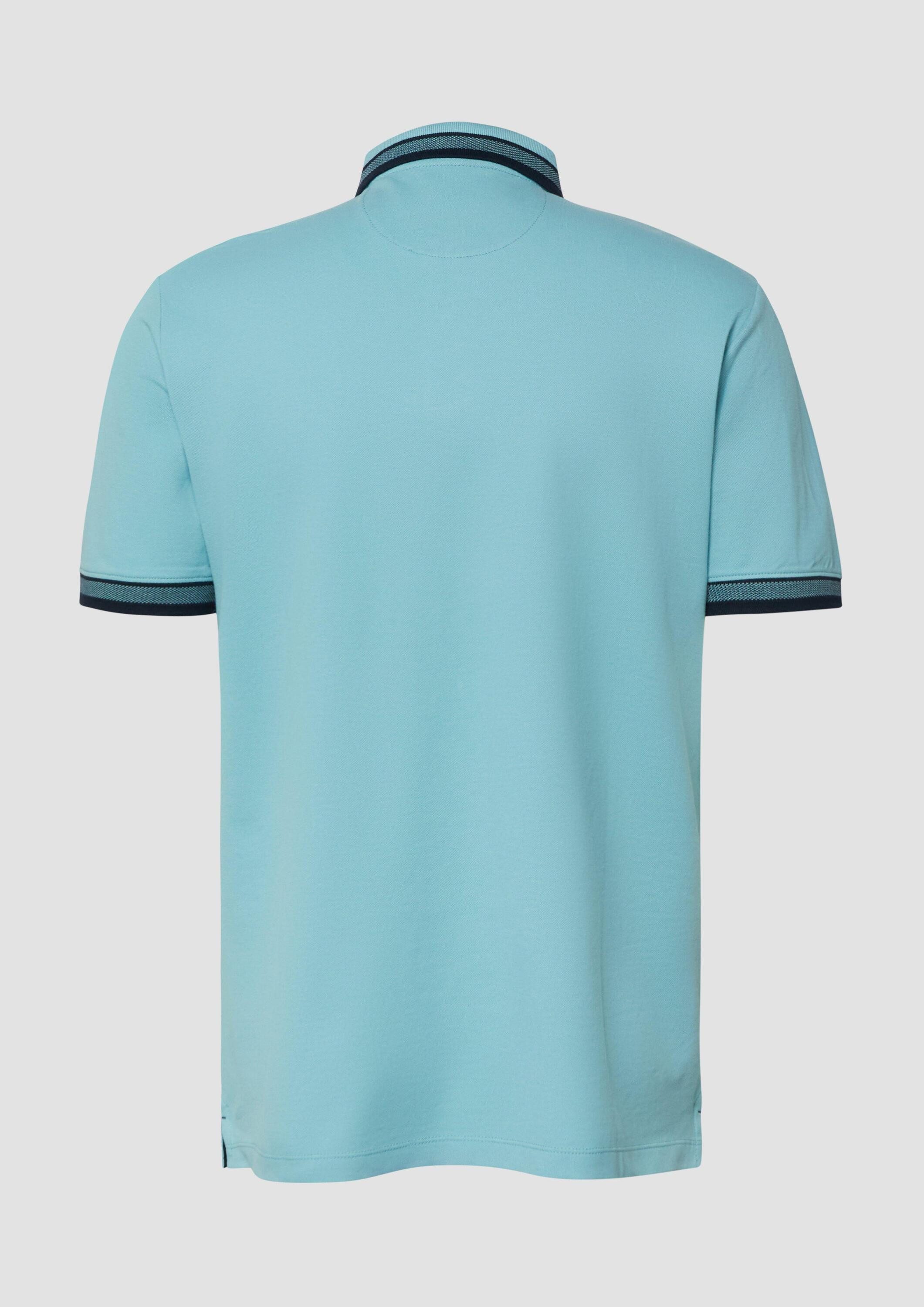 s.Oliver Kurzarmshirt Polo-Shirt Poloshirt aus Piqué mit Kontrast-Details günstig online kaufen