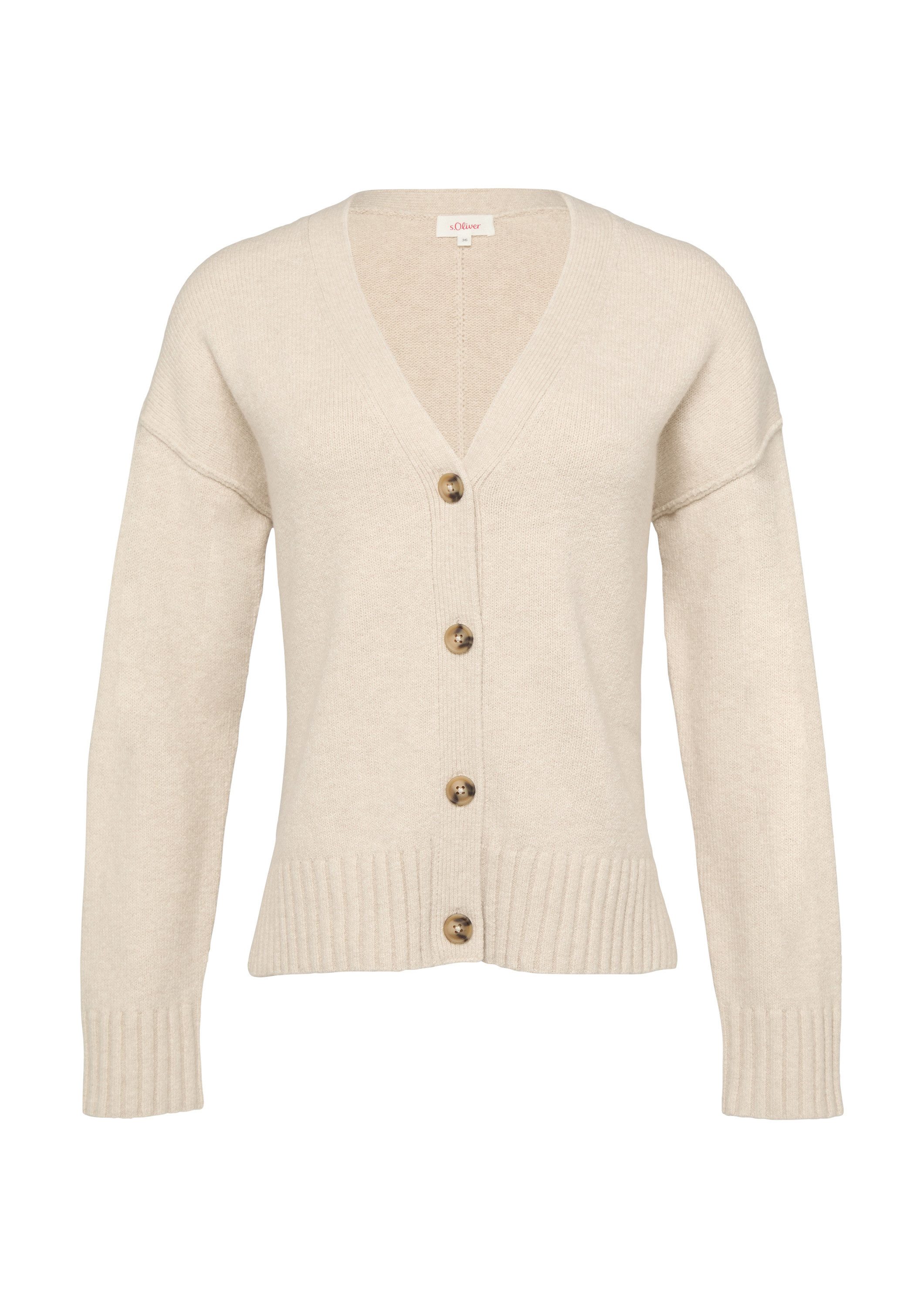 s.Oliver Cardigan Strickjacke Strickjacke mit Ziernähten und Schlitz am Sau günstig online kaufen