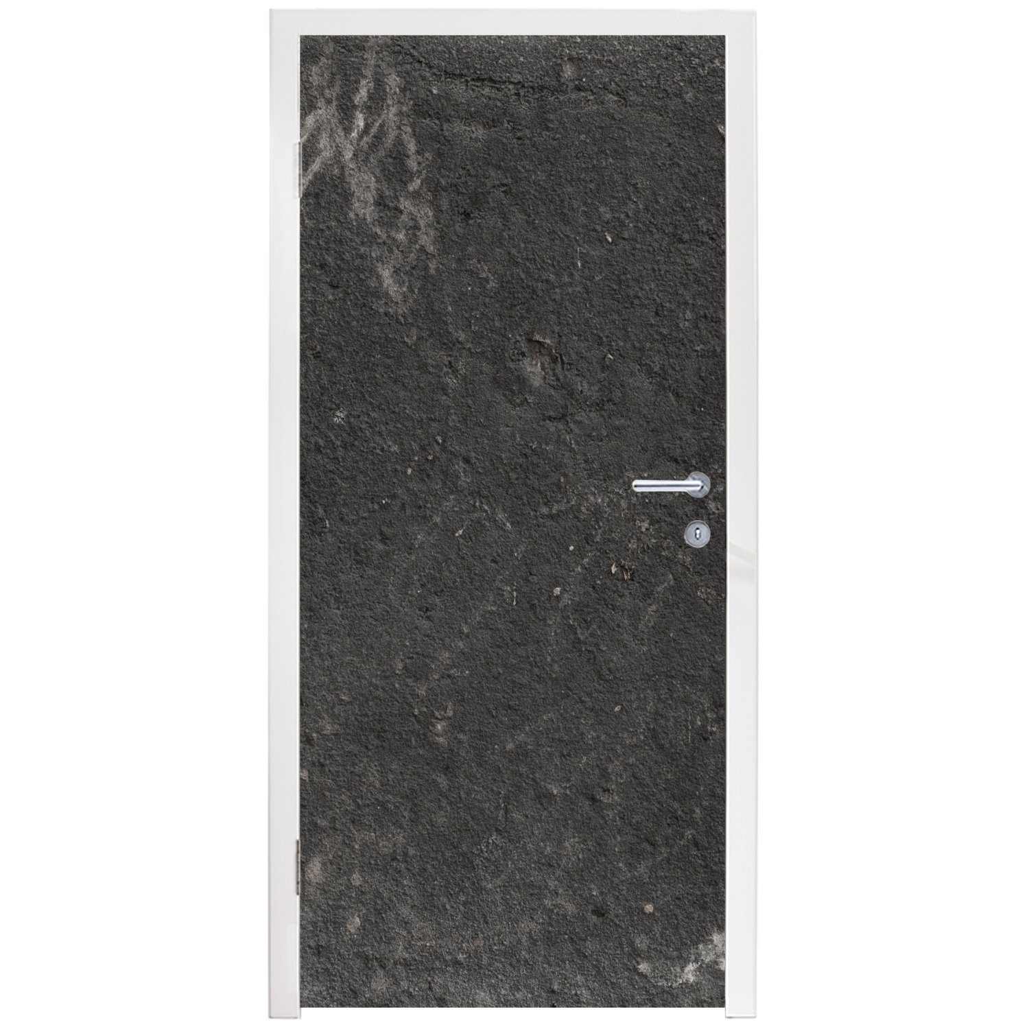 MuchoWow Türtapete Beton cm (1 bedruckt, Matt, Fototapete Schwarz, für St), 75x205 Wand - Türaufkleber, - Tür