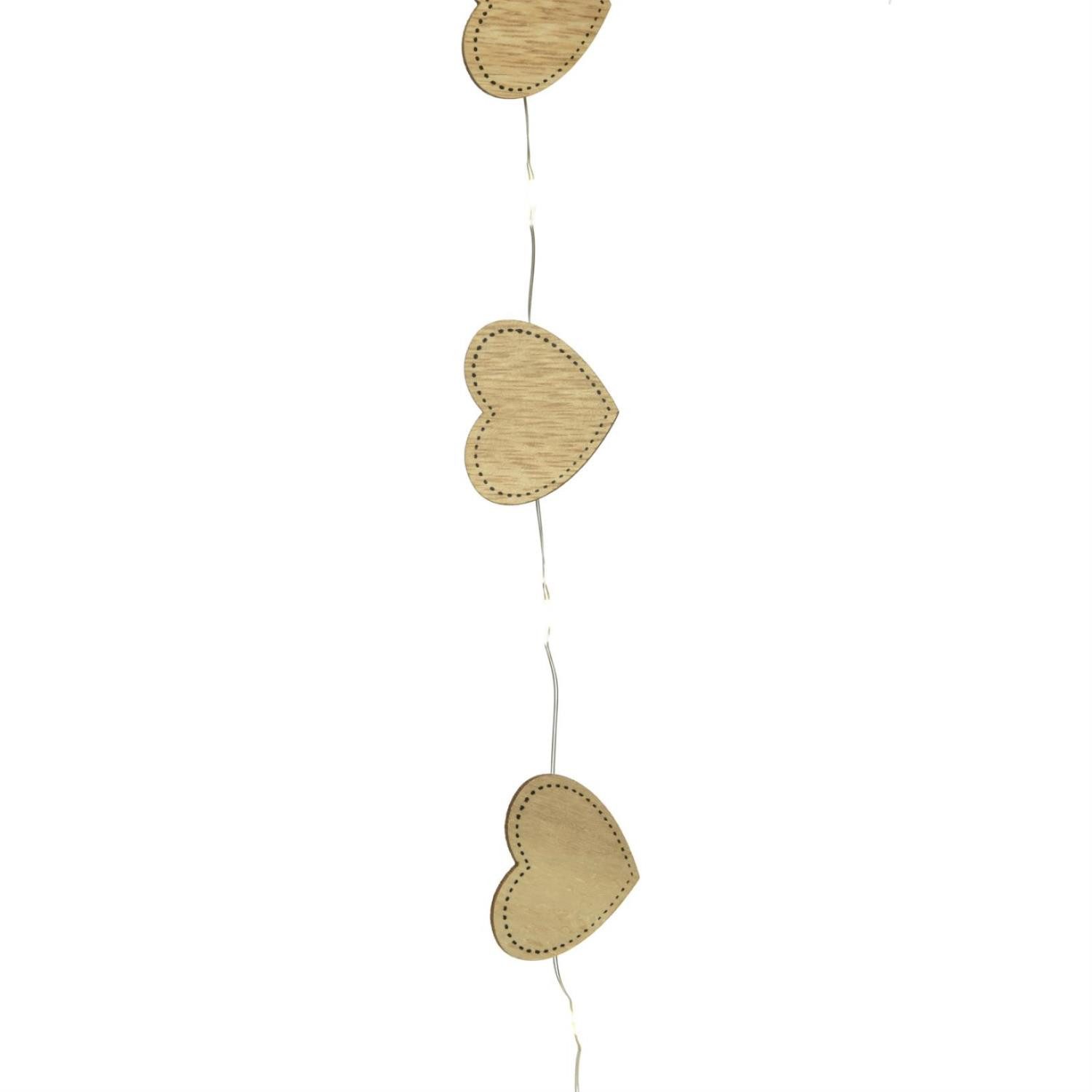 MARELIDA LED-Lichterkette Holzherzen Dekolichterkette Weihnachten Valentins günstig online kaufen