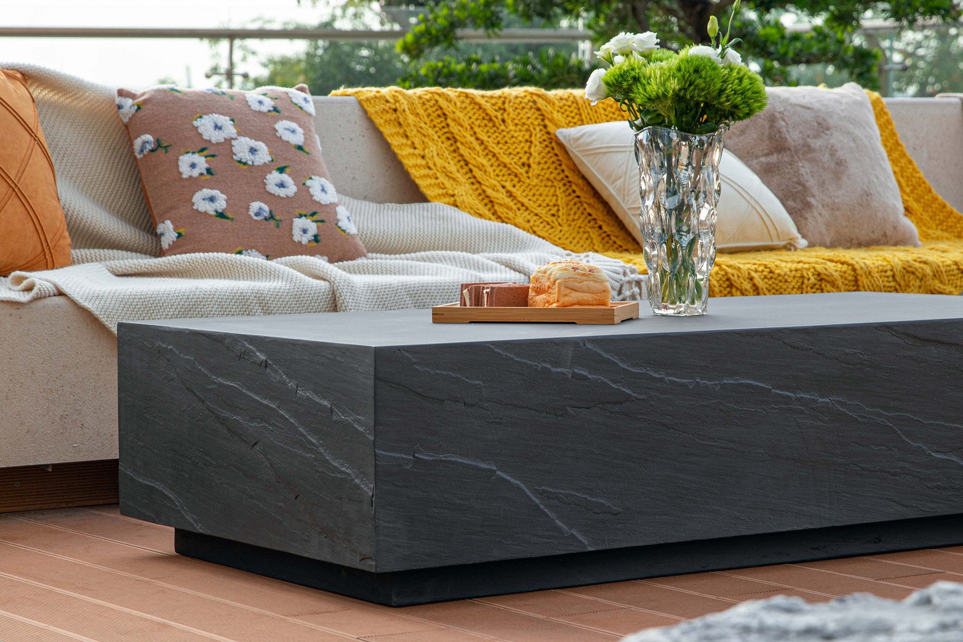 ELEMENTI Gartentisch COLORADO aus Beton, modern, Outdoor Tisch (1-St., Gartentisch aus Beton), Beton,Schieferschwarz