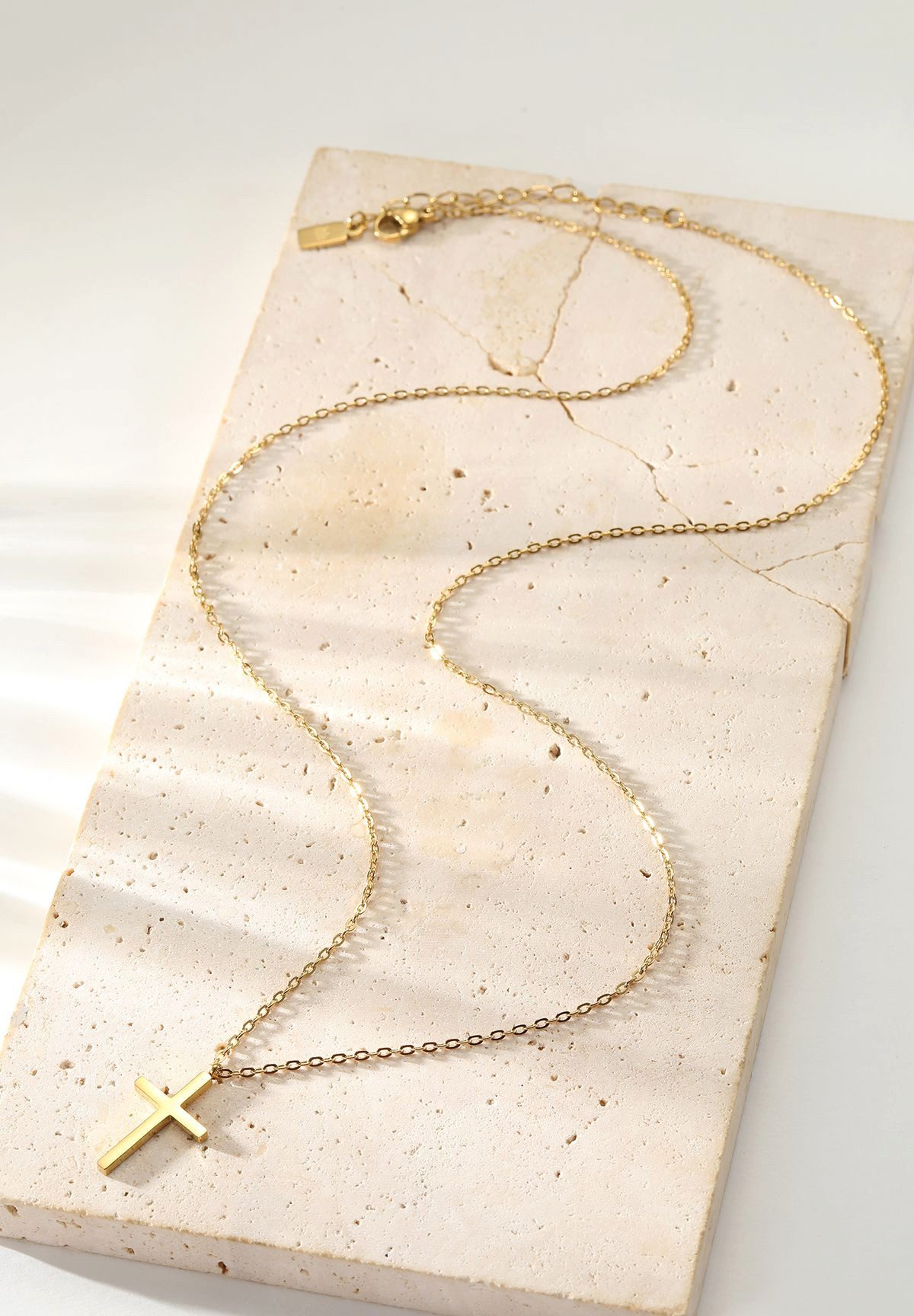 Hey Happiness Kreuzkette Herren aus Edelstahl, 55-60 cm, Männer Halskette mit Kreuzanhänger, wasserfest