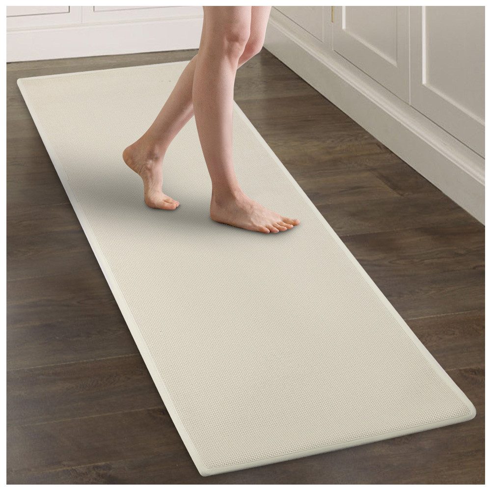 QUBEBU Teppich Teppich Läufer Küche 180x45 cm Dunkelgrau / Beige - Waschbar günstig online kaufen