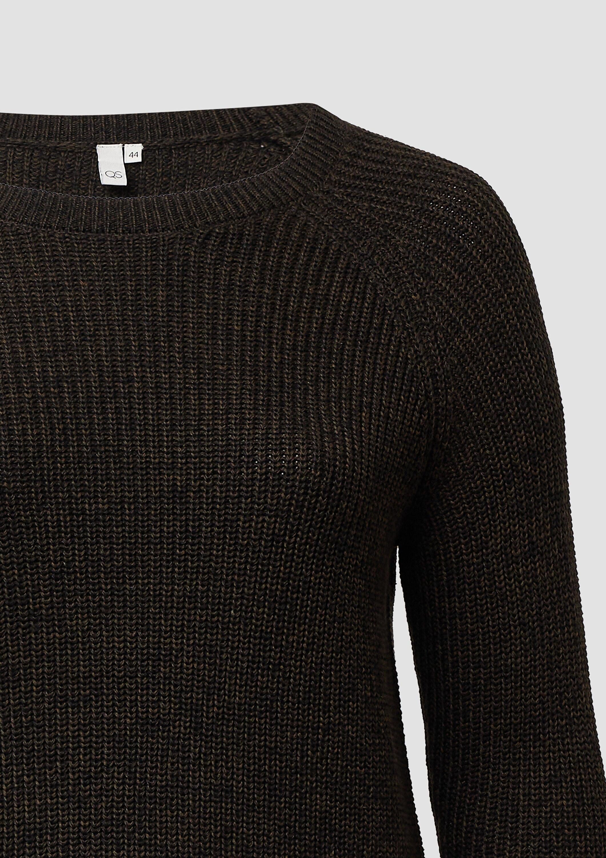 QS Longpullover Strickpullover Melierter Strickpullover