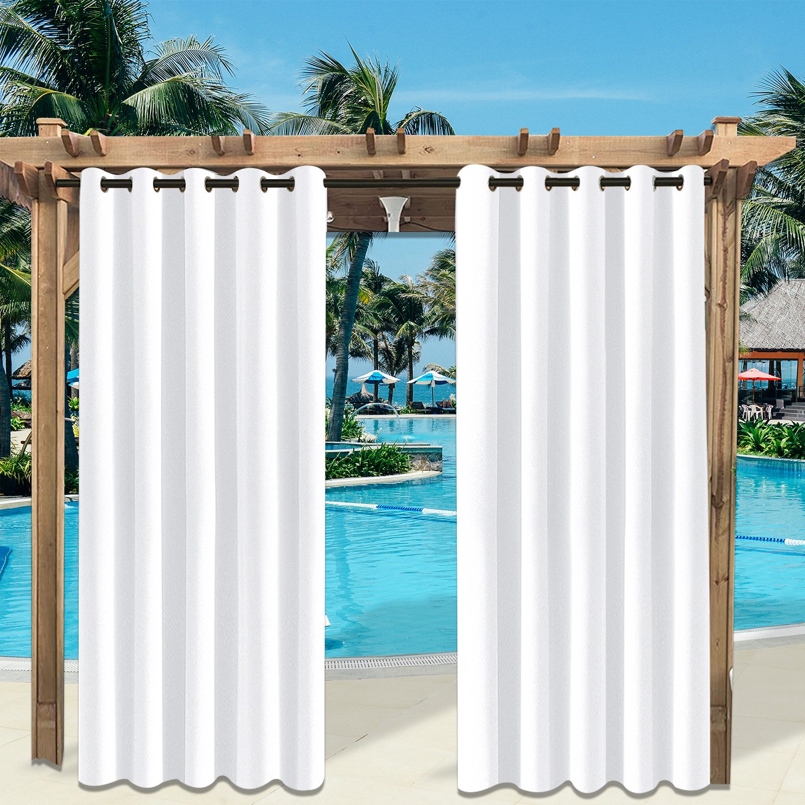 Jibenhome Outdoorgardine Vorhänge Gardinen mit ösen günstig online kaufen