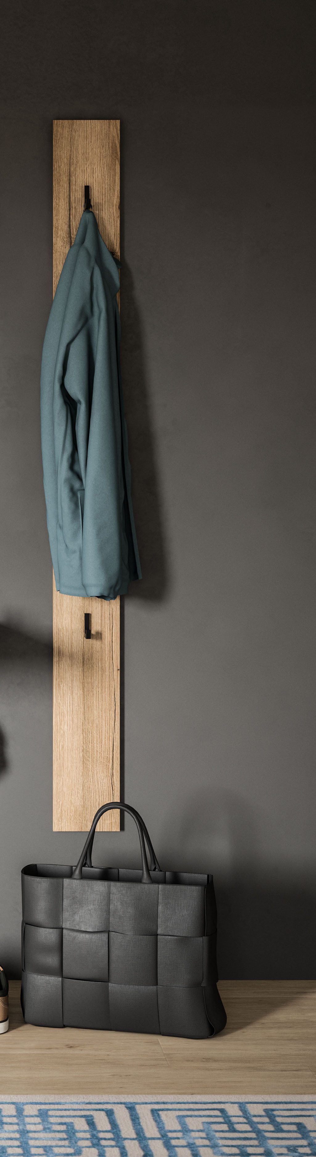 Home affaire Garderobenpaneel (1 St), Oran, Evoke Oak, Garderobenpaneel mit drei Haken, Flurgarderobe