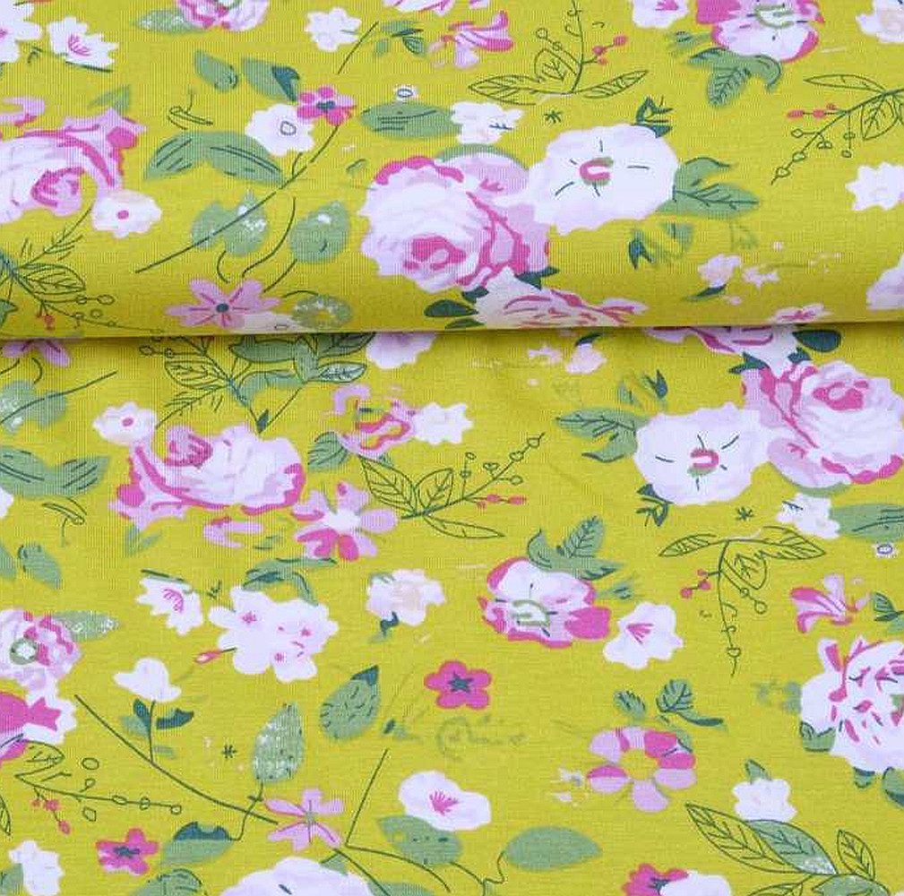 Stoff Jersey Swafing Viskose Selina Blumen maigrün, 13,90 EUR/m