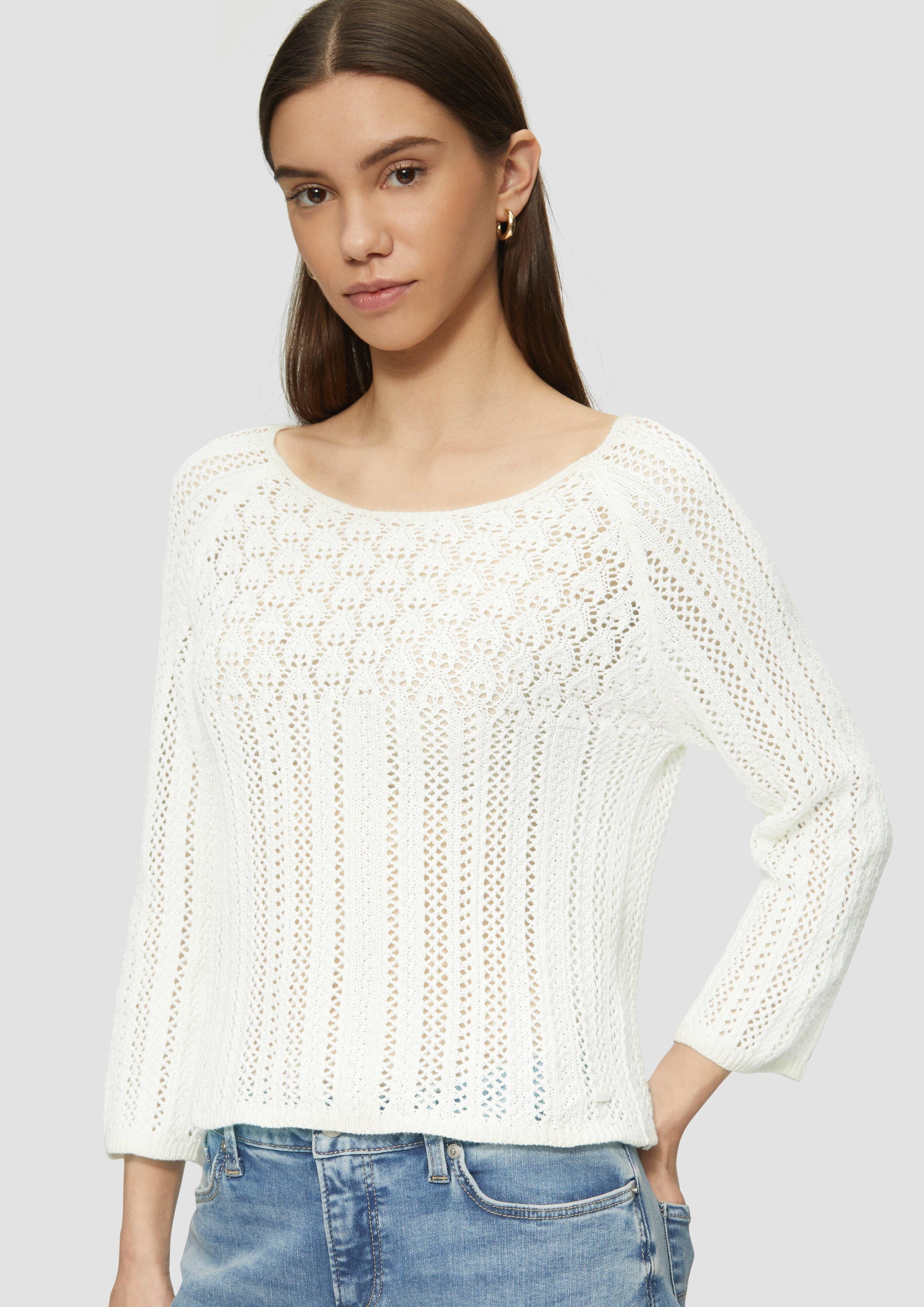 Strickpullover Pullover in Häkeloptik
