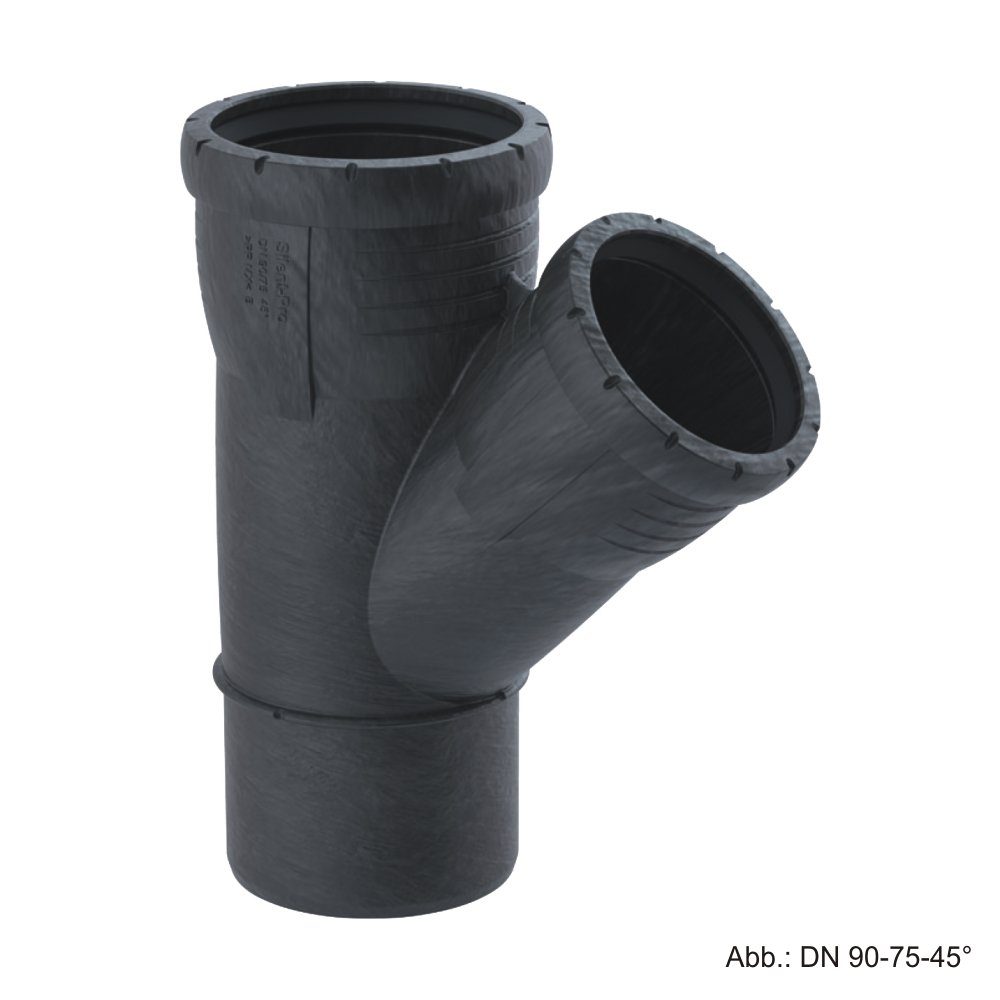 GEBERIT Wasserrohr Geberit Silent-Pro Abzweig mit Muffe, DN 90-70-45°