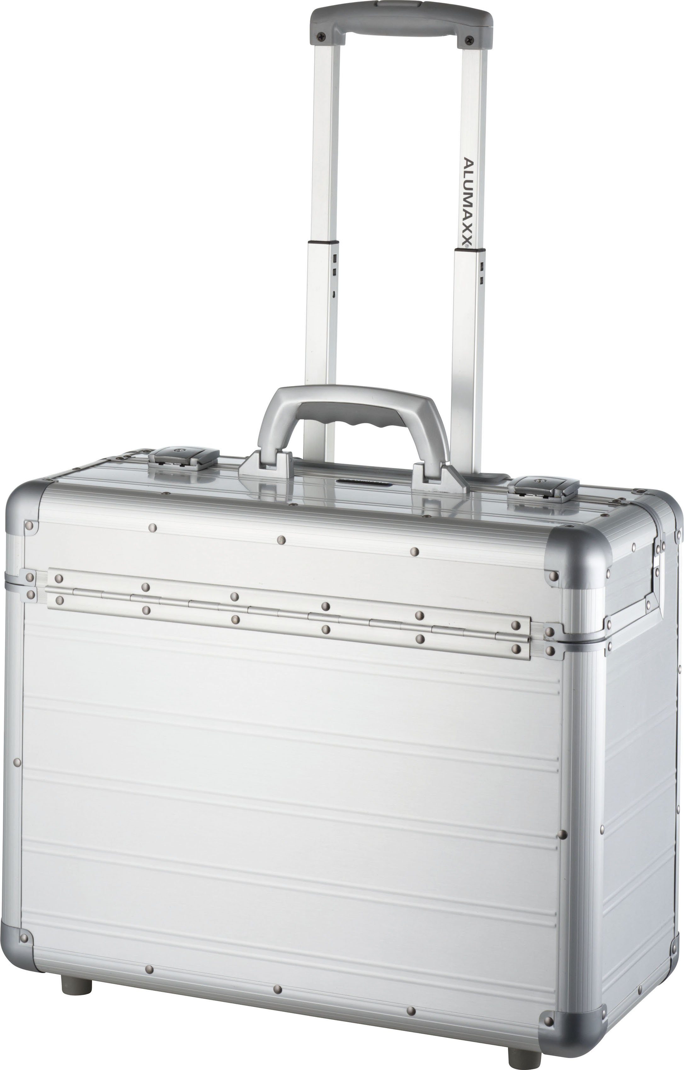 ALUMAXX Pilotenkoffer Discovery, siberfarben matt, 2 Rollen, Handgepäck Koffer, Reisekoffer aus Aluminium