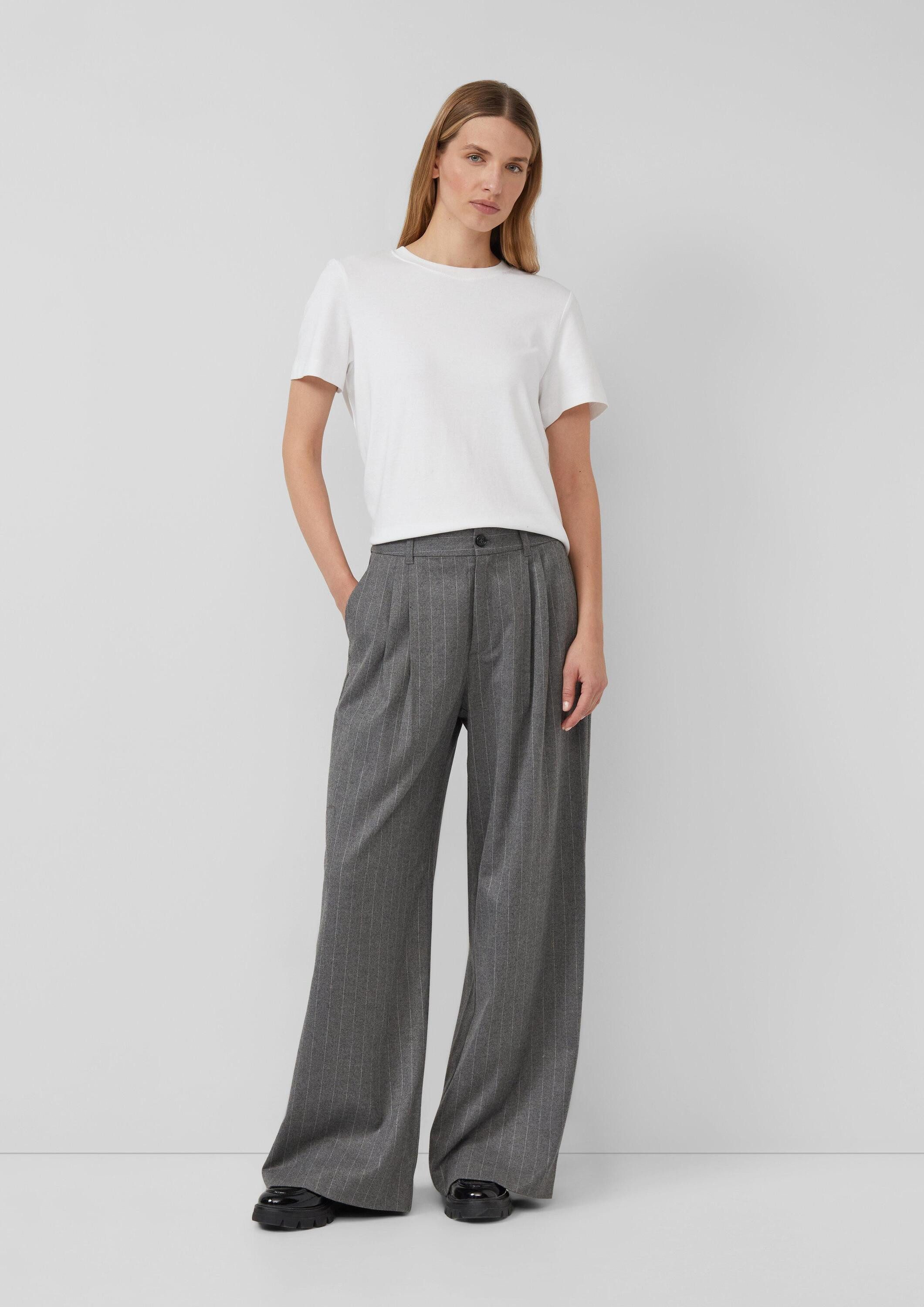 s.Oliver Chinos Hose Wide-Leg-Hose mit Nadelstreifen und Eingrifftaschen günstig online kaufen