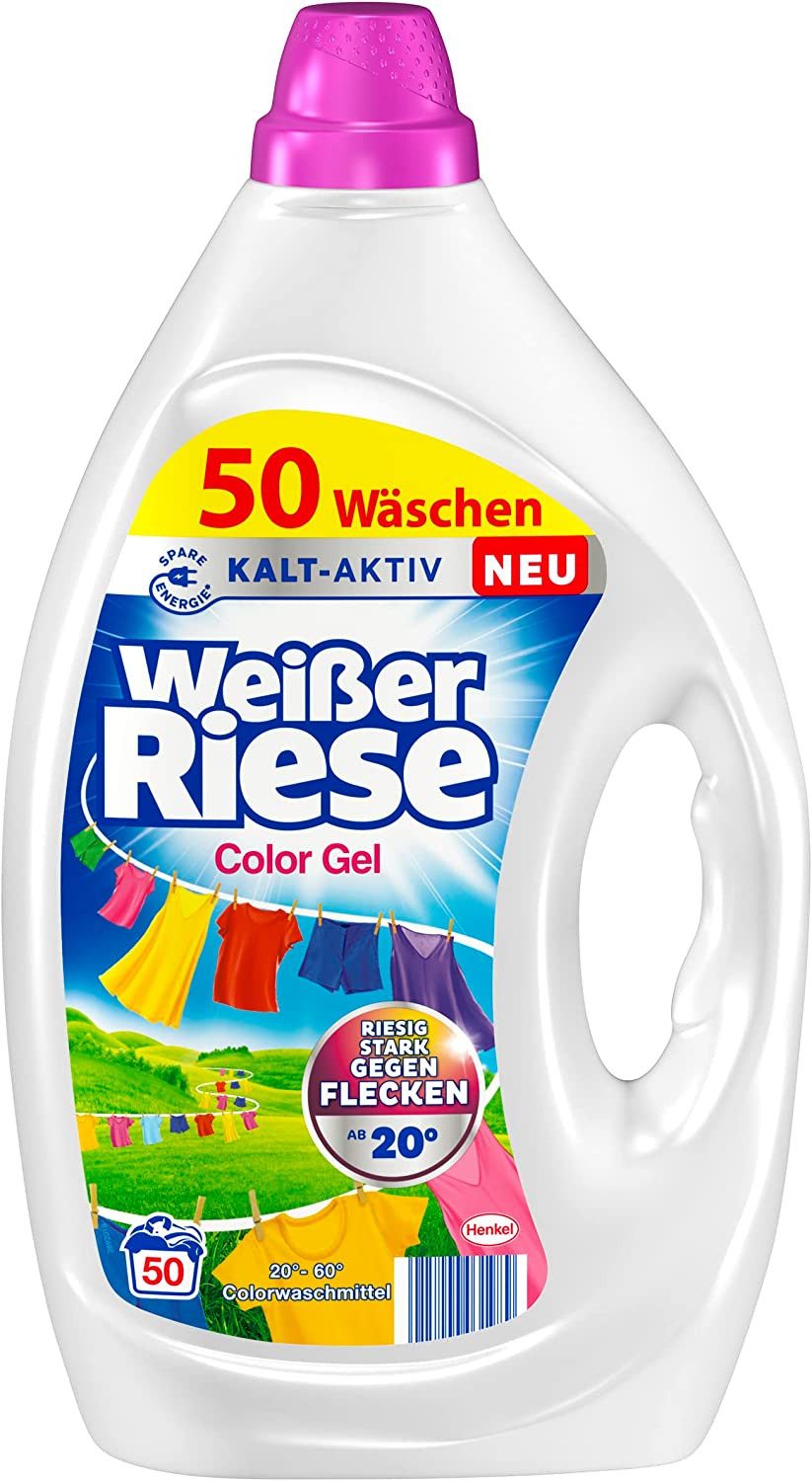 Weißer Riese Weißer Riese Color Gel Стиральный порошок 1x 50WL Flasche Цветное моющее средство (1-St. für strahlend saubere Wäsche - ab 20°C)