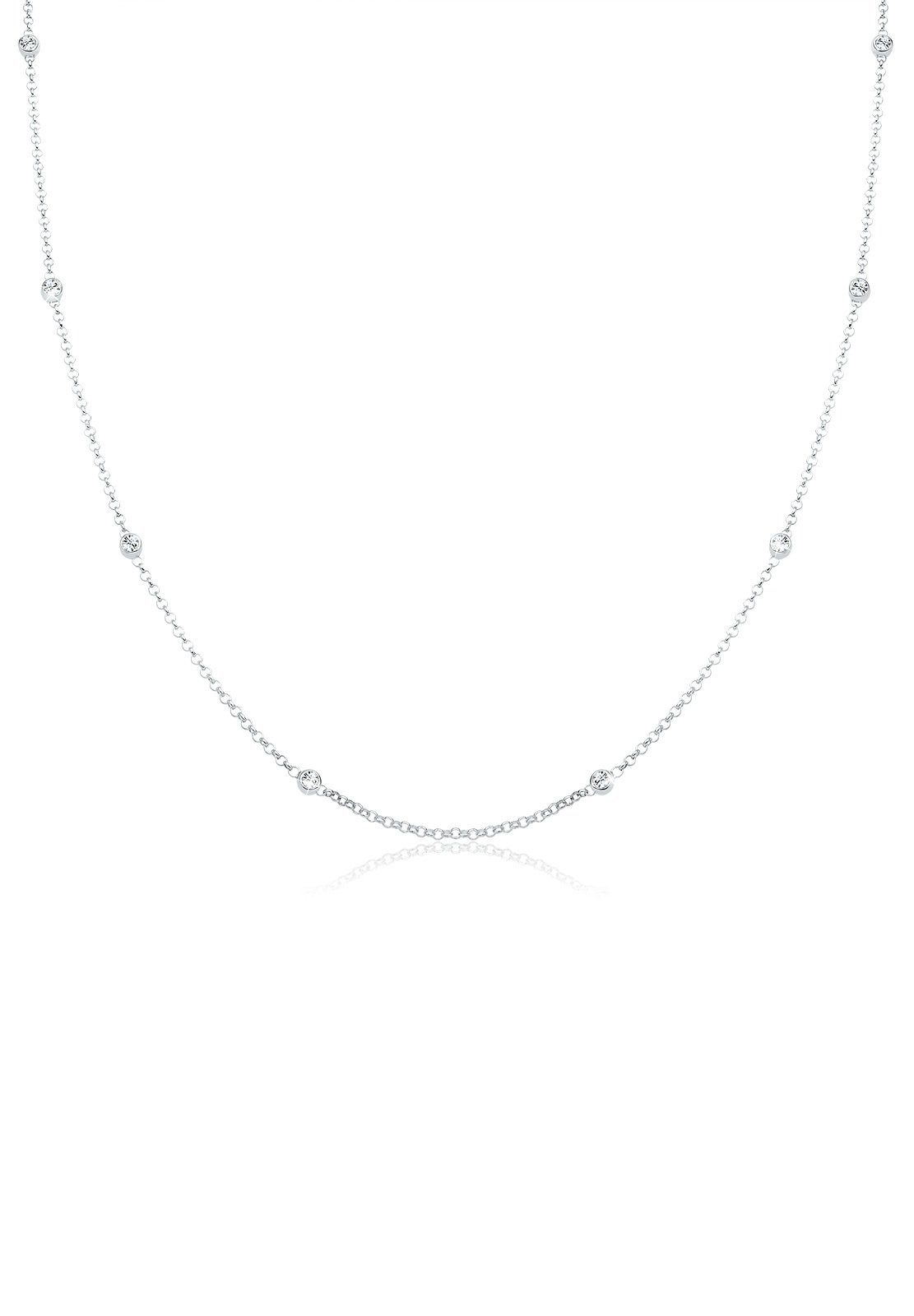 Elli Kette mit Anhänger Solitär Basic Kristalle 925 Silber Weiß