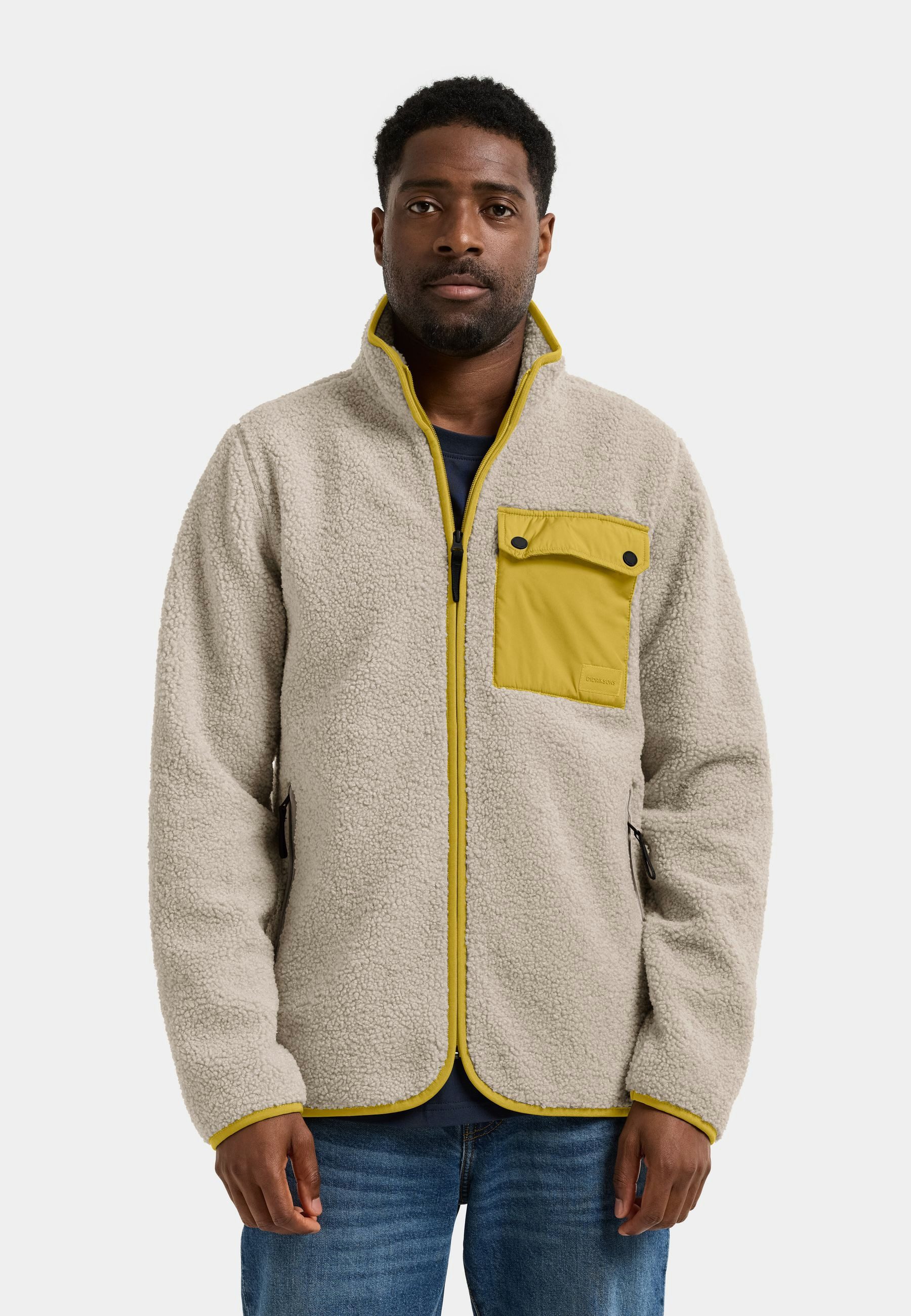Didriksons Fleecejacke Herren Pile Teddy PETER mit Taschen günstig online kaufen