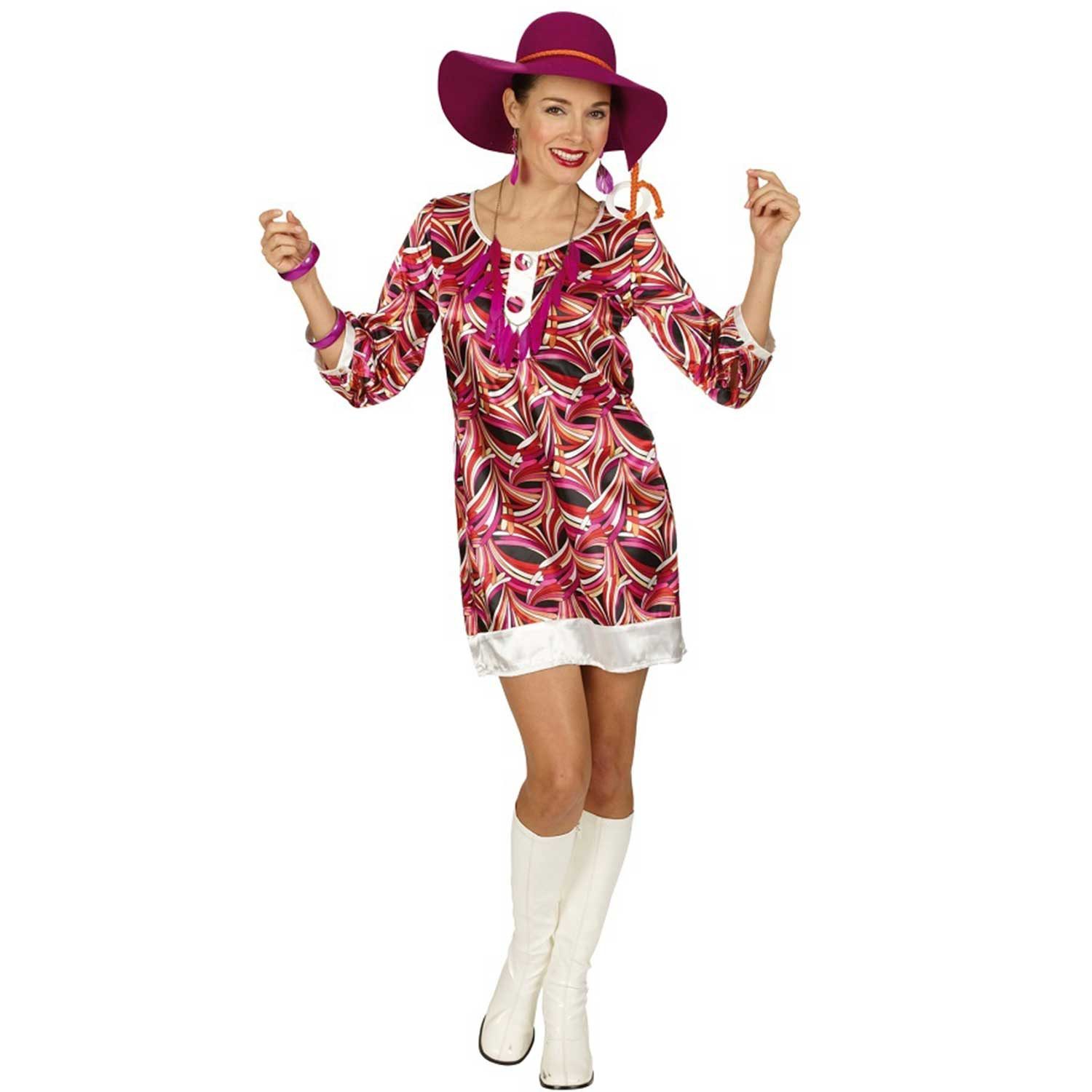 andrea-moden Kostüm 70er Jahre Retro Kostümkleid Brigitte, Buntes M